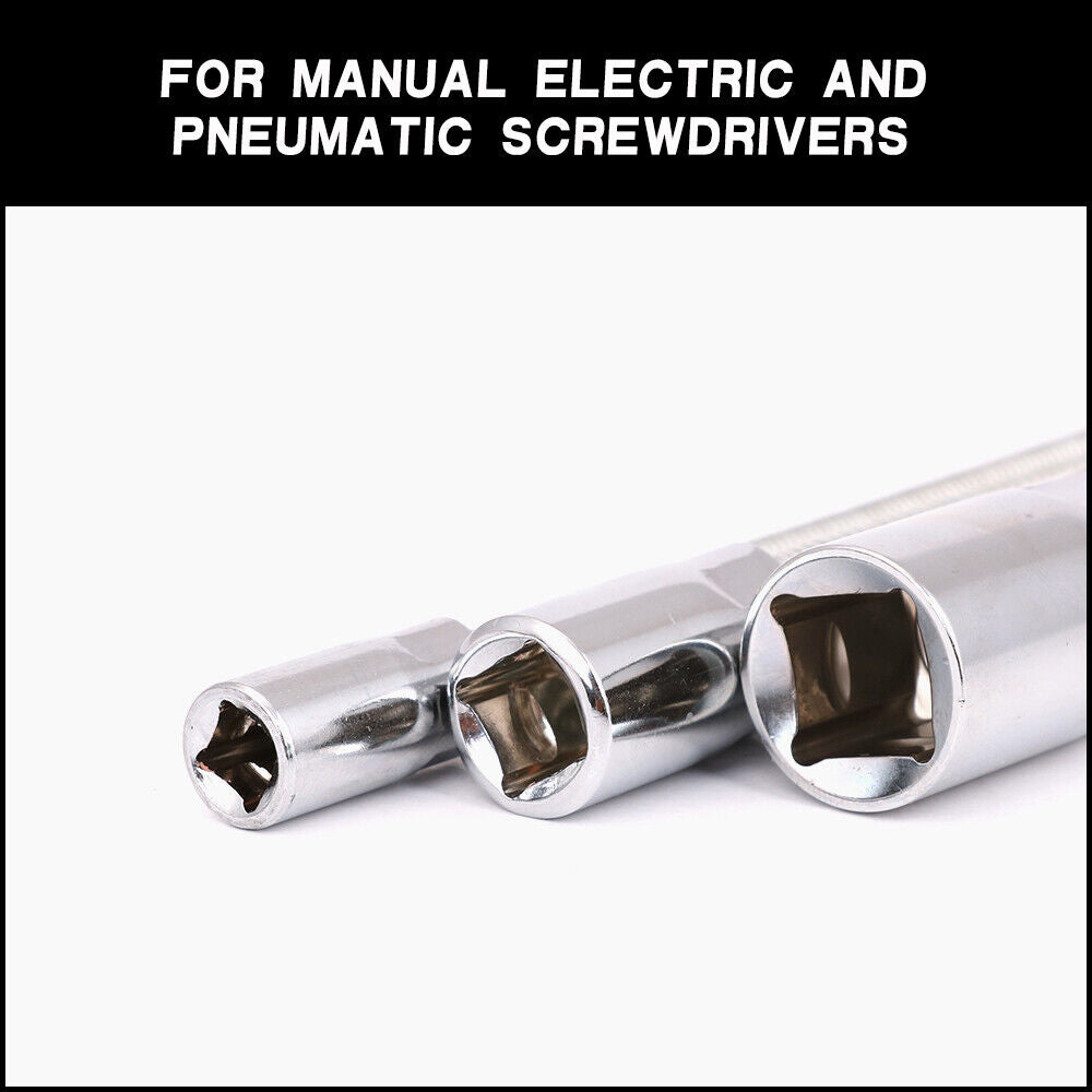 3PC Flexible Socket Extension Bars Shaft Set 1/2 1/4 3/8 Drive 10 8 6 Long