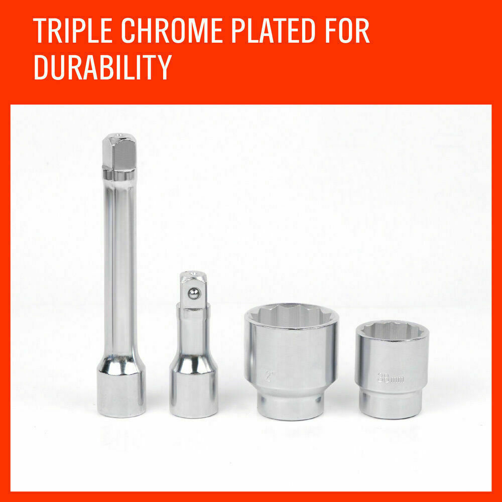 27Pc Heavy Duty Socket Wrench Set 3/4 Drive Metric & Imperial Extension Case