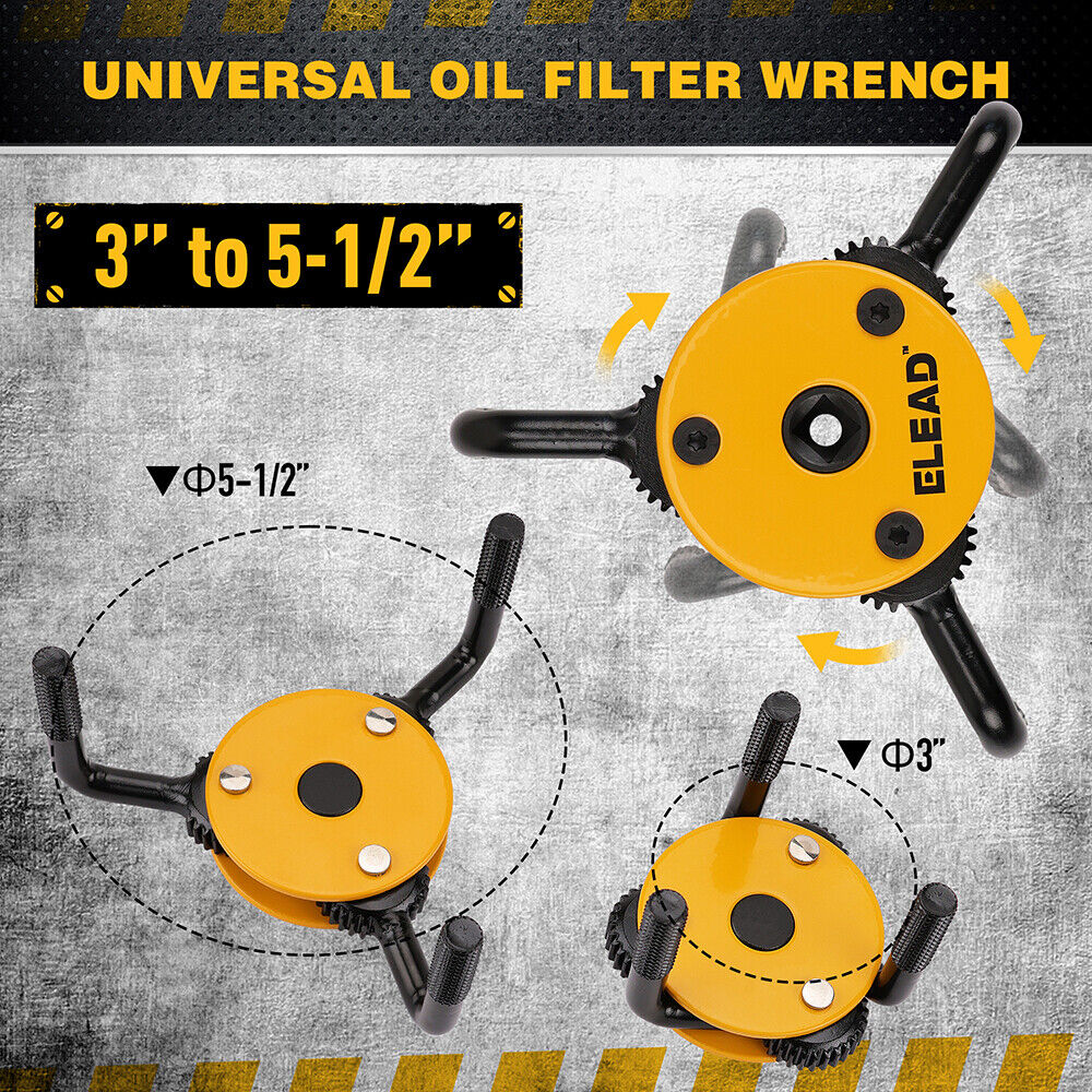 ELEAD 3 to 5-1/2 Oil Filter Wrench Set Oil Filter Removal Tool Automotive Use