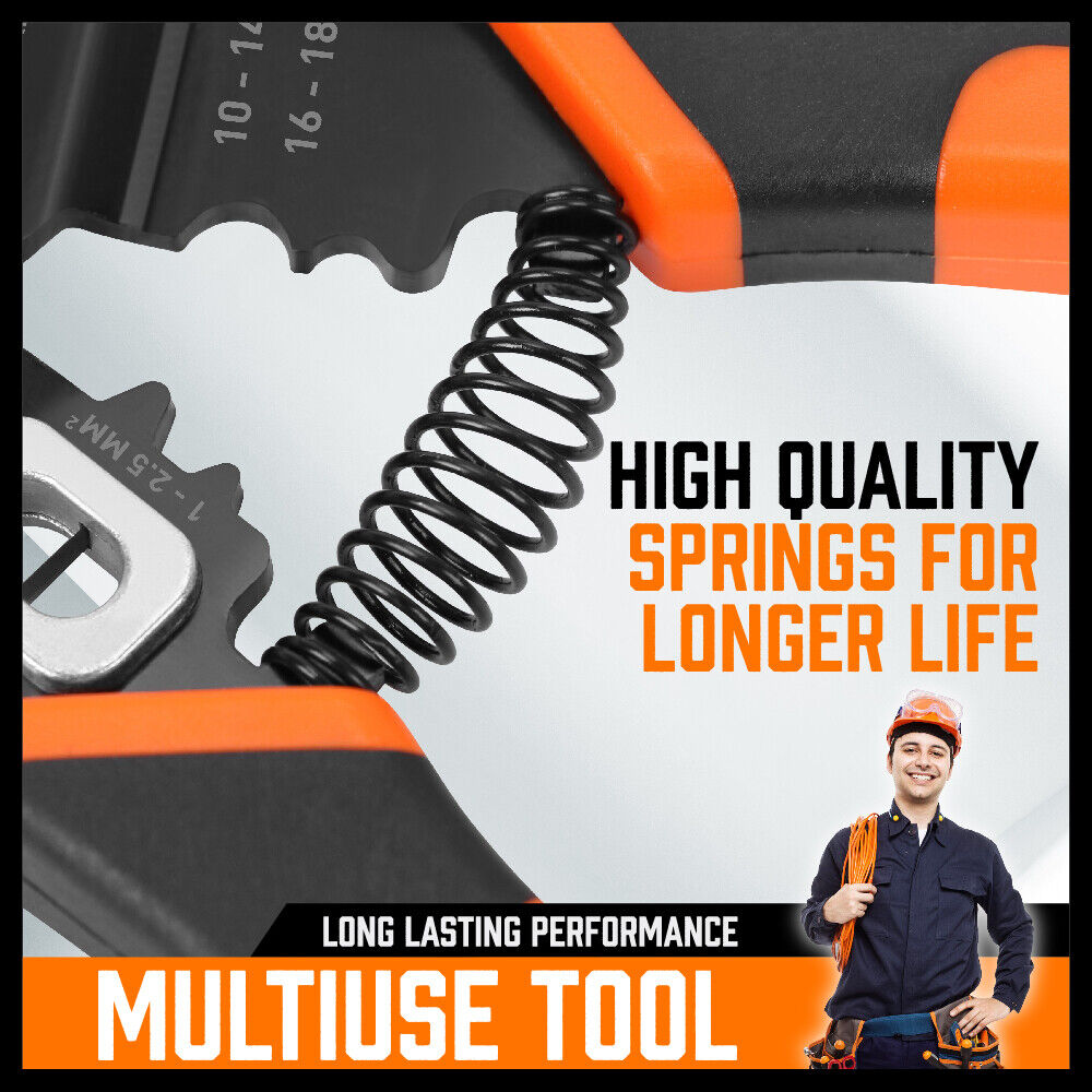 8 Wire Stripping Tool Wire Cutter Hand Crimping Pliers Strip Cutter Insulated