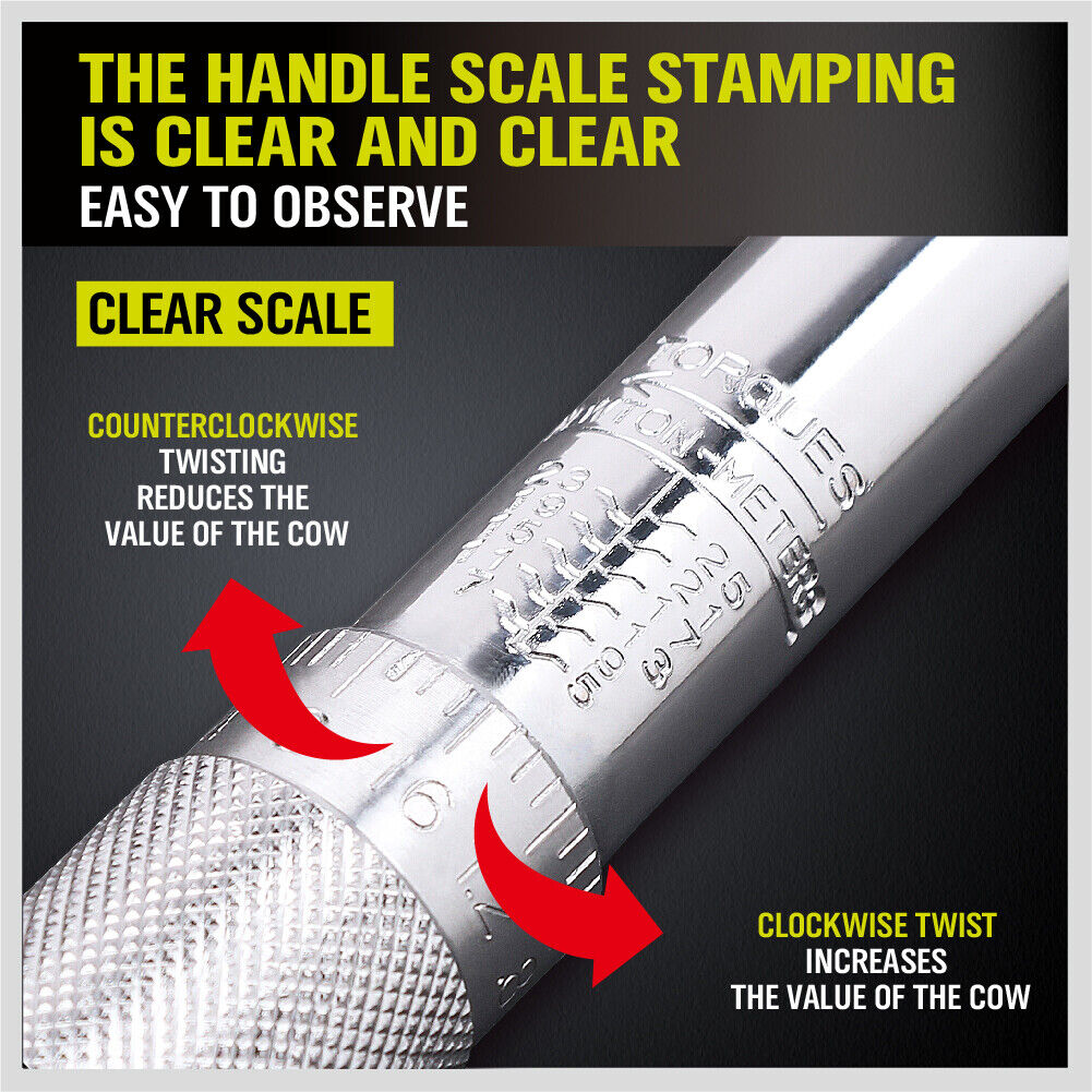 1/4 Drive Click Torque Wrench 5-25NM Ratchet Spanner Adjustable Hand Repair New