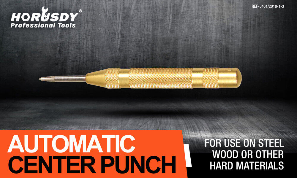 125mm/5 Automatic Centre Punch Adjustable Spring Loaded Metal Drill Tool Glod