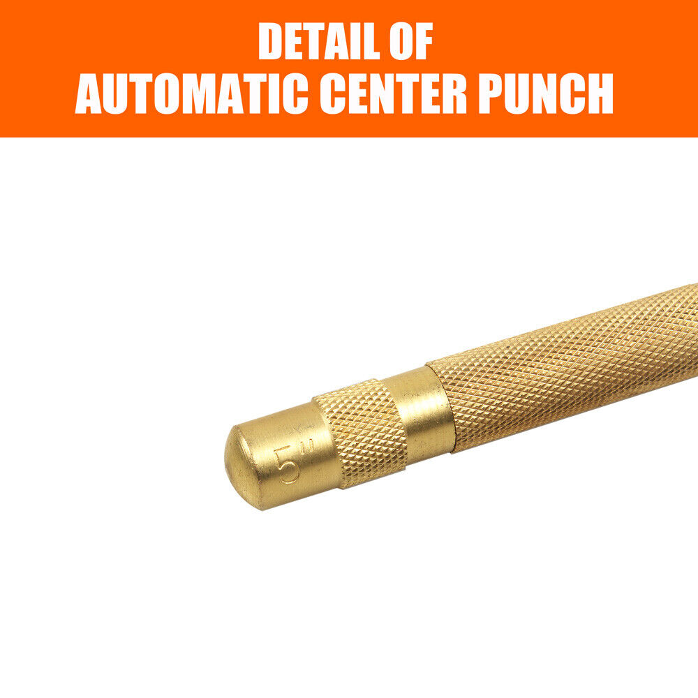125mm/5 Automatic Centre Punch Adjustable Spring Loaded Metal Drill Tool Glod