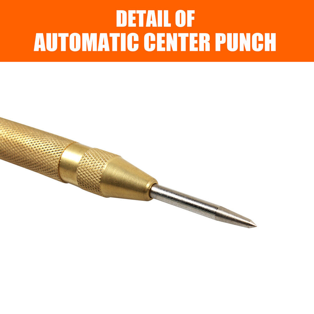 125mm/5 Automatic Centre Punch Adjustable Spring Loaded Metal Drill Tool Glod