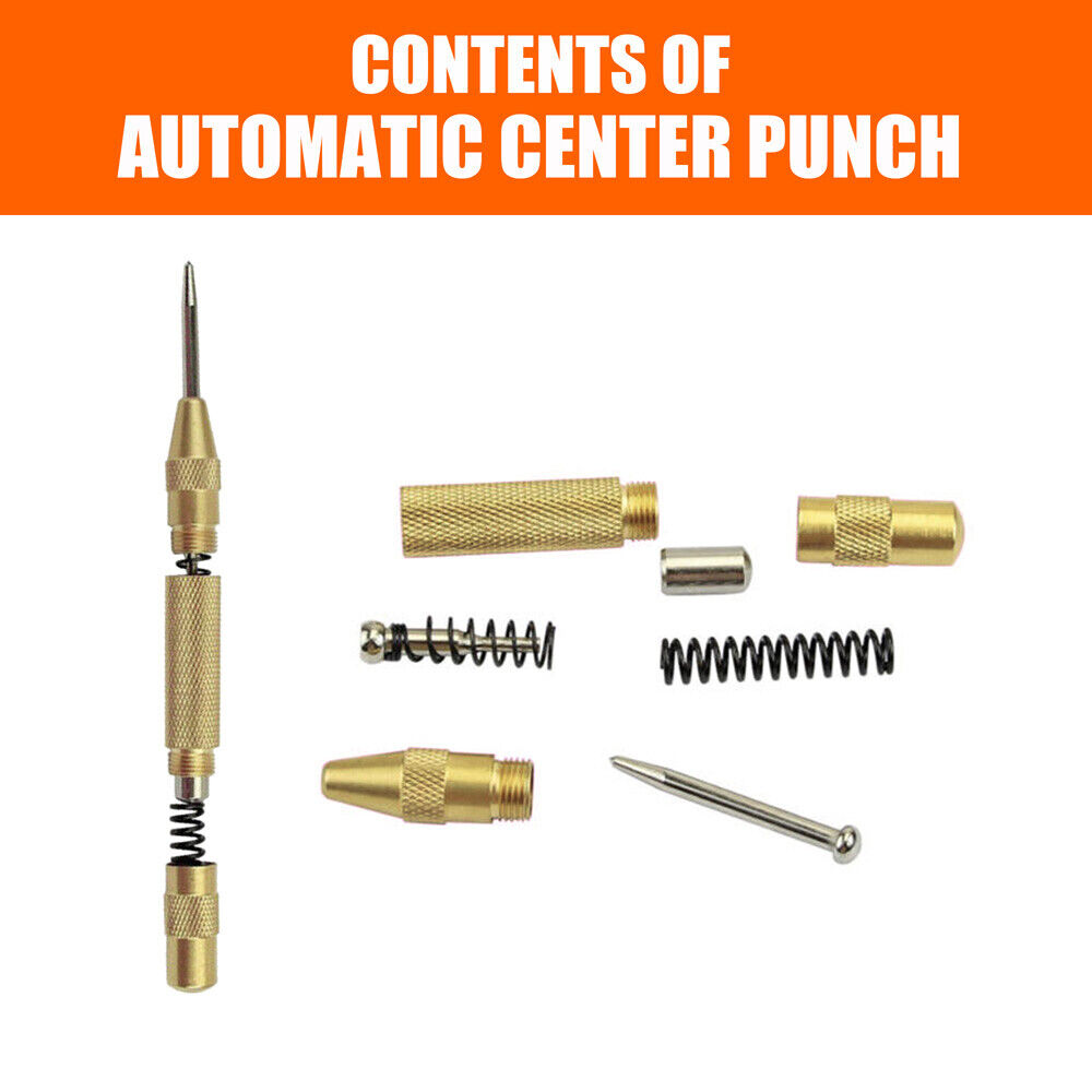 125mm/5 Automatic Centre Punch Adjustable Spring Loaded Metal Drill Tool Glod