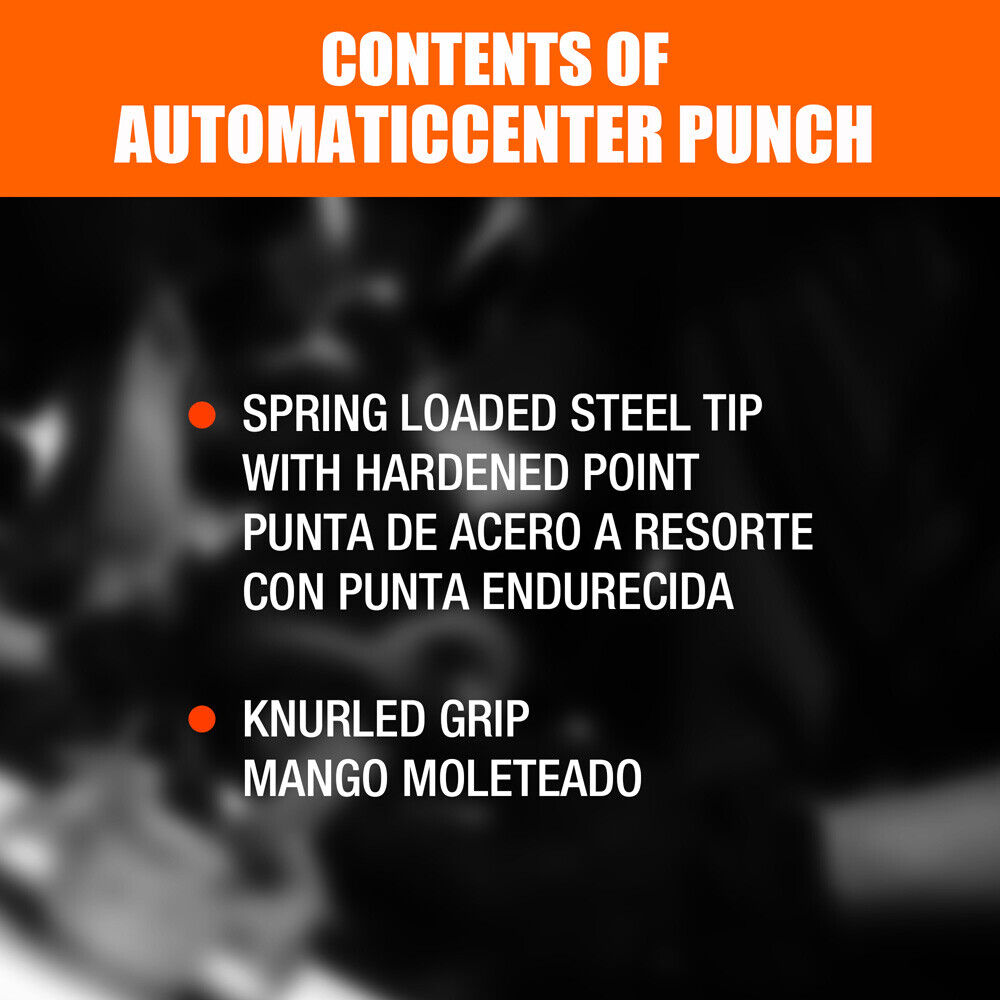 125mm/5 Automatic Centre Punch Adjustable Spring Loaded Metal Drill Tool Glod