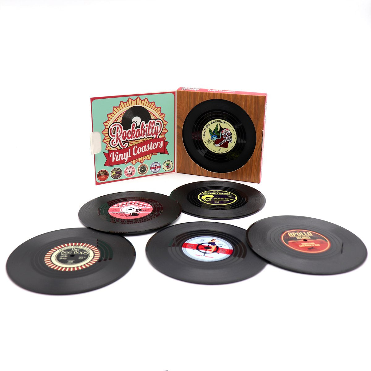 6x Creative Vinyl Record Cup Coasters Glass Drink Tableware Home D?cor, Rockabilly