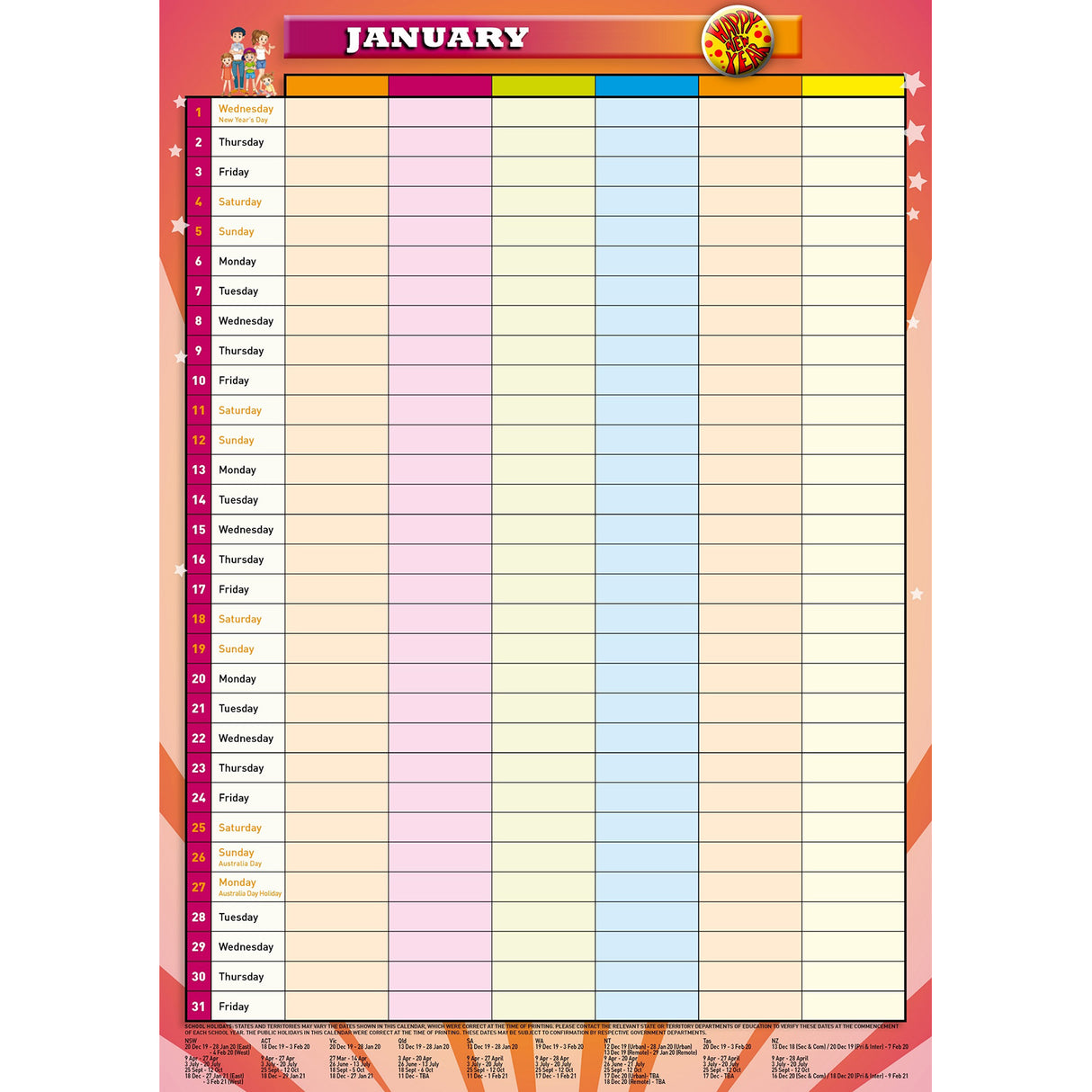 Family Organiser ??2023 Rectangle Wall Calendar 16 Months Planner New Year Gift