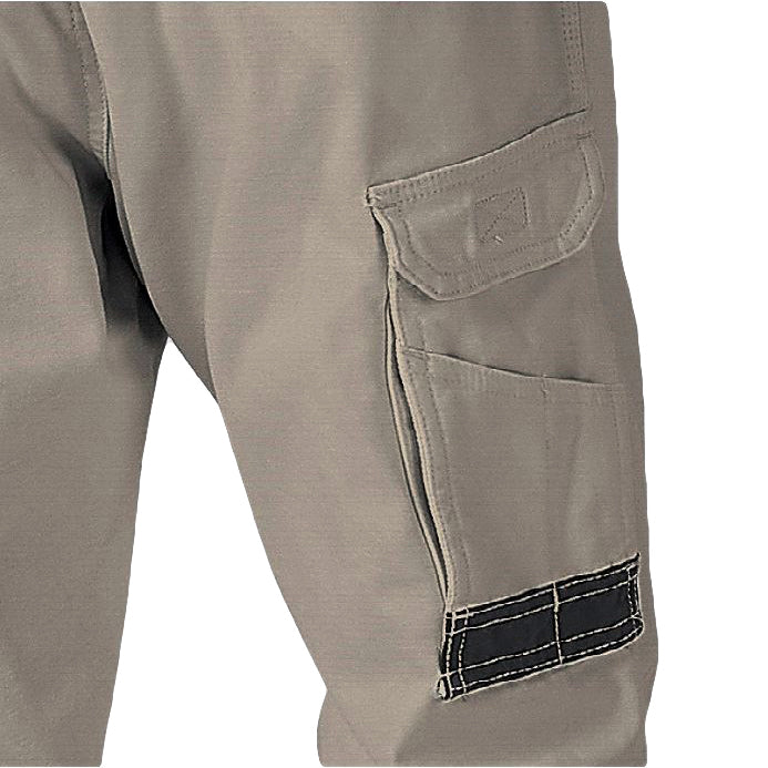 Men's Cotton Drill Cargo Work Pants UPF 50+ 13 Pockets Tradies Workwear Trousers, Khaki, 34