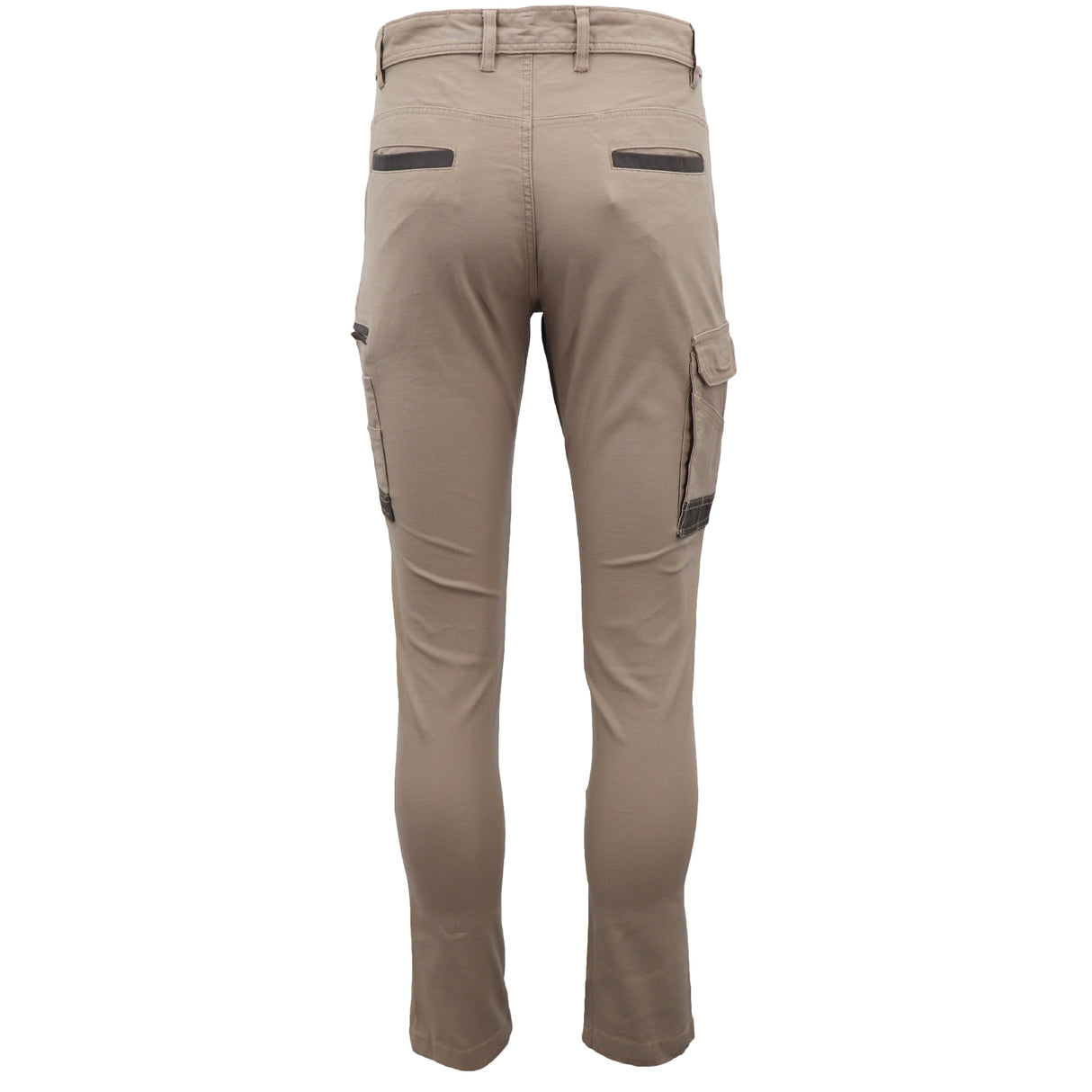Men's Cotton Drill Cargo Work Pants UPF 50+ 13 Pockets Tradies Workwear Trousers, Khaki, 34