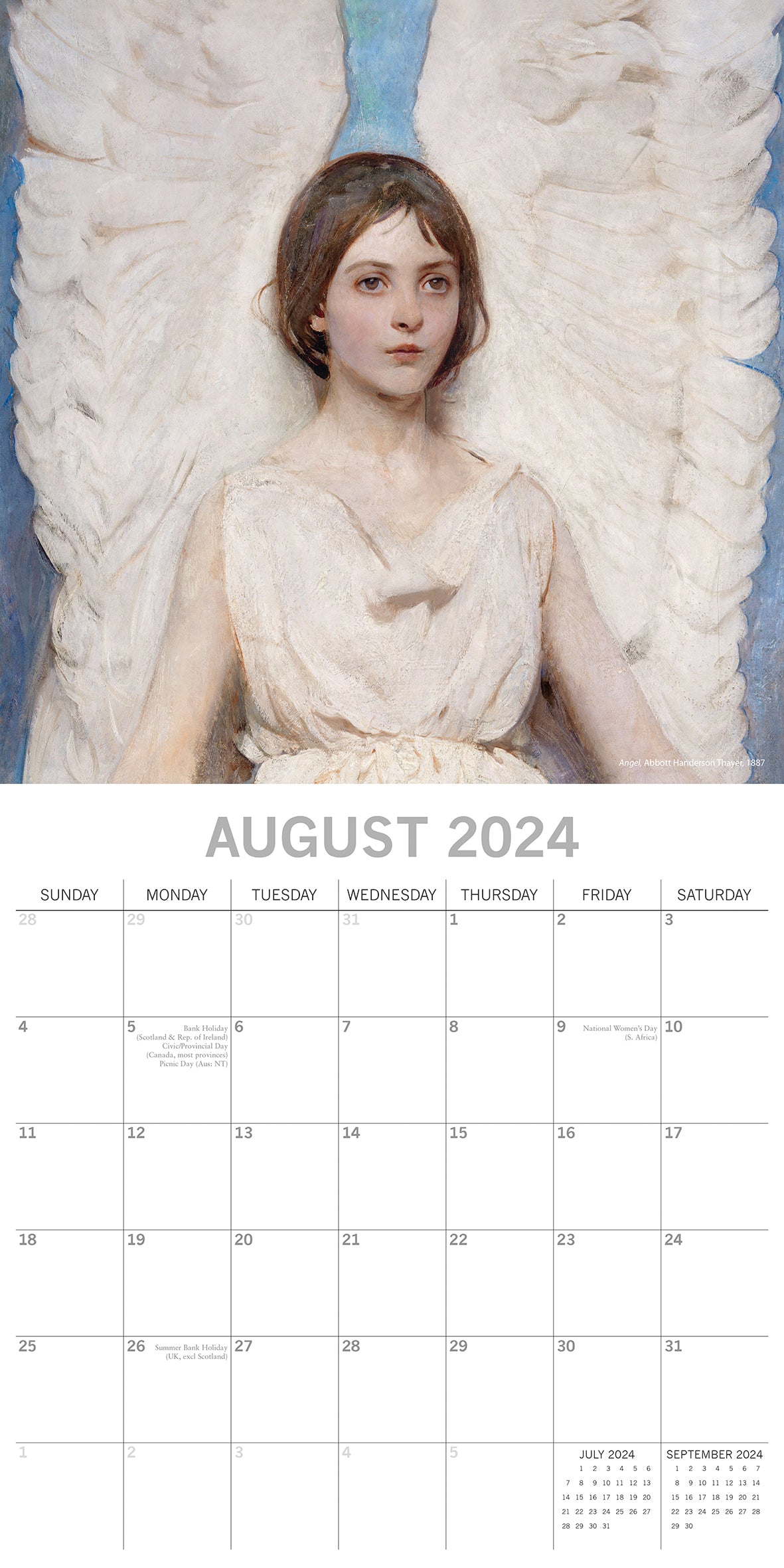 Angels - 2024 Square Wall Calendar 16 Month Arts Planner Christmas New Year Gift