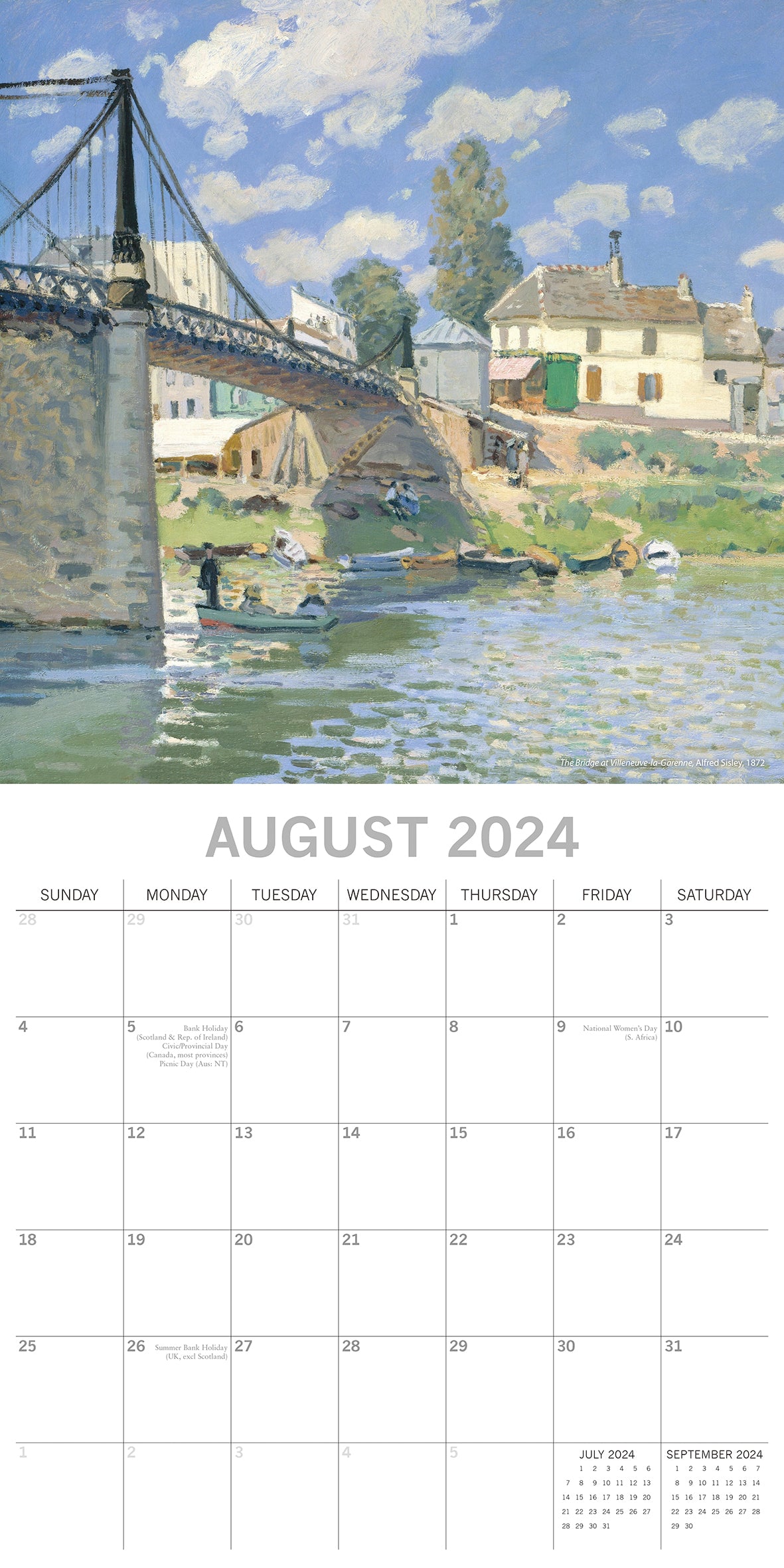 Impressionists - 2024 Square Wall Calendar 16 Months Arts Planner New Year Gift