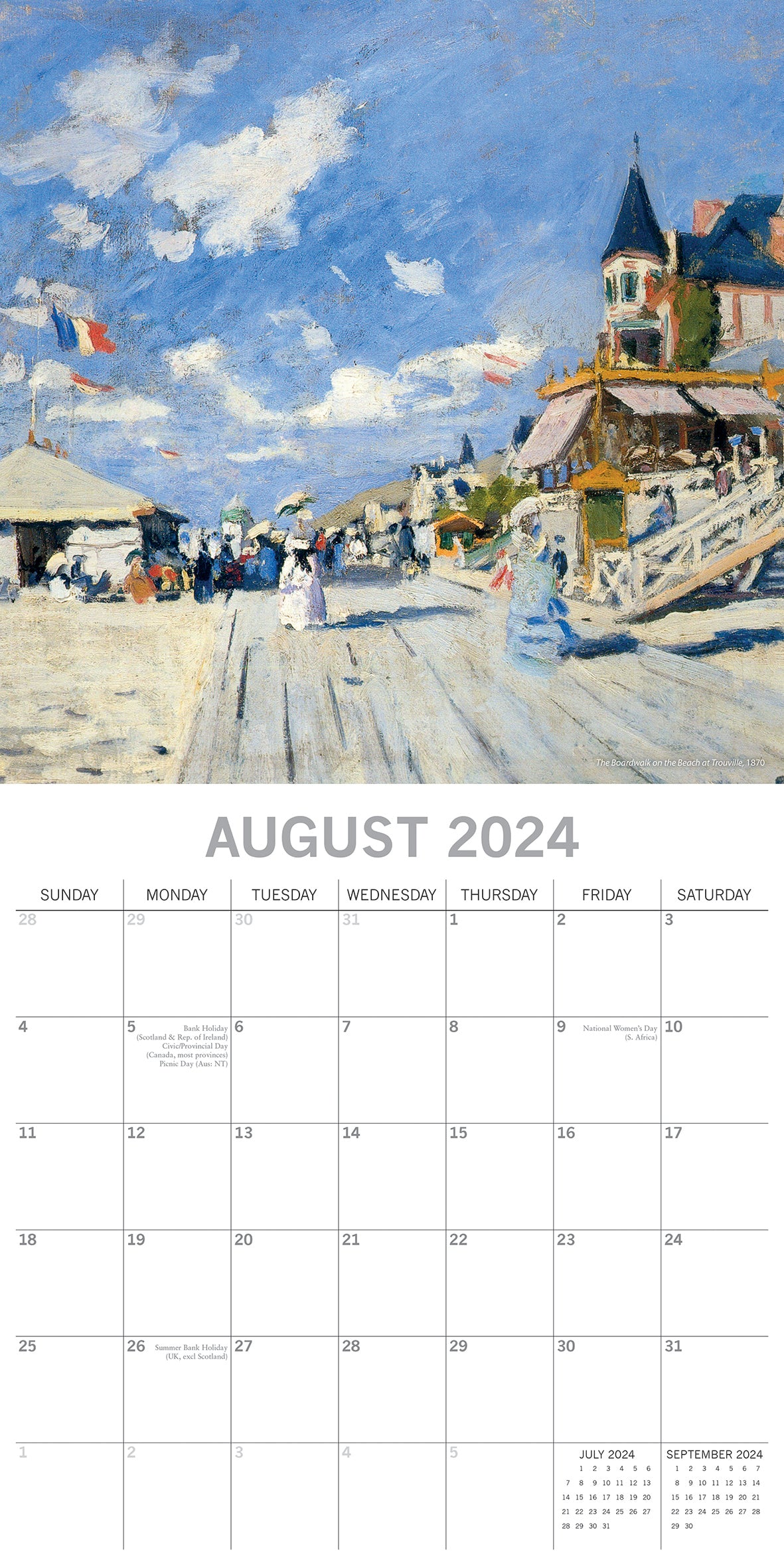 Monet - 2024 Square Wall Calendar 16 Months Arts Planner Christmas New Year Gift
