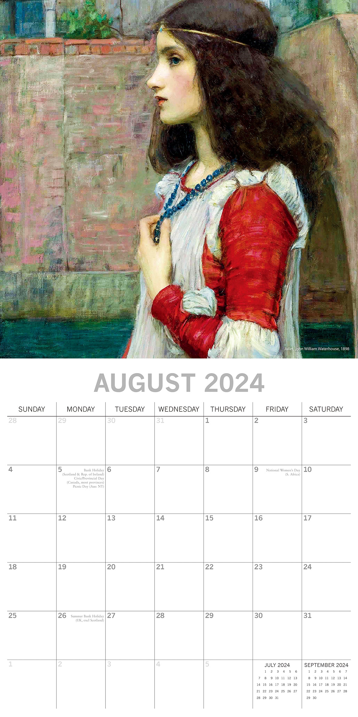 Pre-Raphaelites - 2024 Square Wall Calendar 16 Months Arts Planner New Year Gift