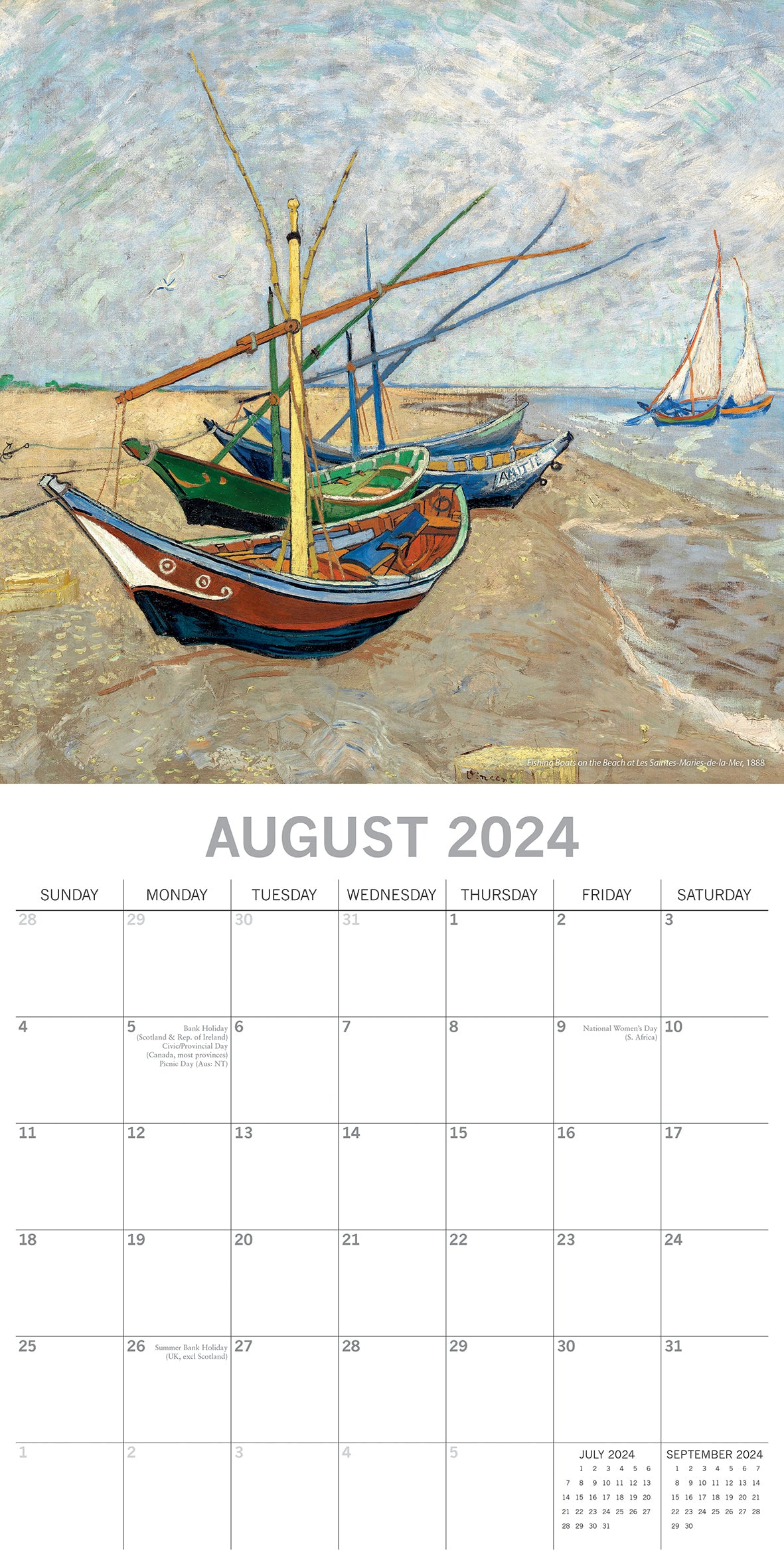 Van Gogh 2024 Square Wall Calendar 16 Month Arts Planner Christmas New Year Gift