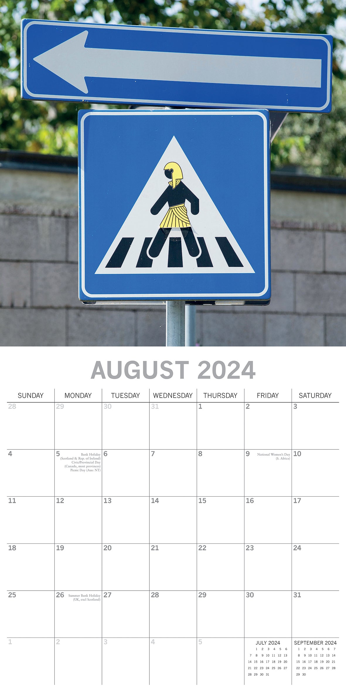 Danger Hilarious Road Signs Ahead - 2024 Square Wall Calendar 16 Months Planner