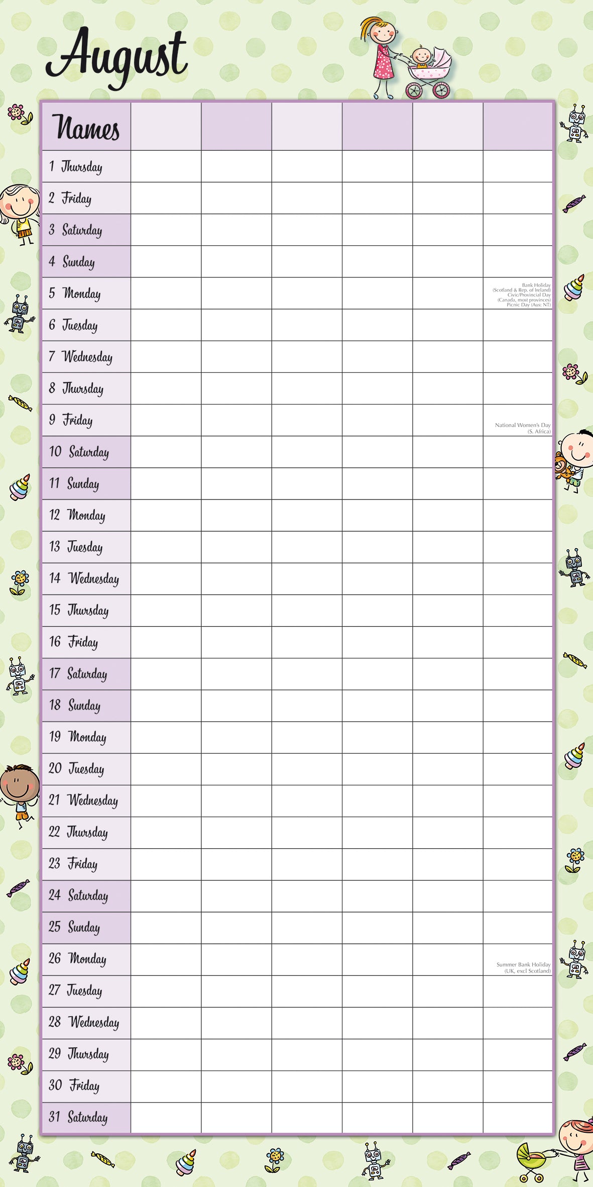 Mum's Busy Day 2024 Square Wall Calendar 16 Months School Planner New Year Gift