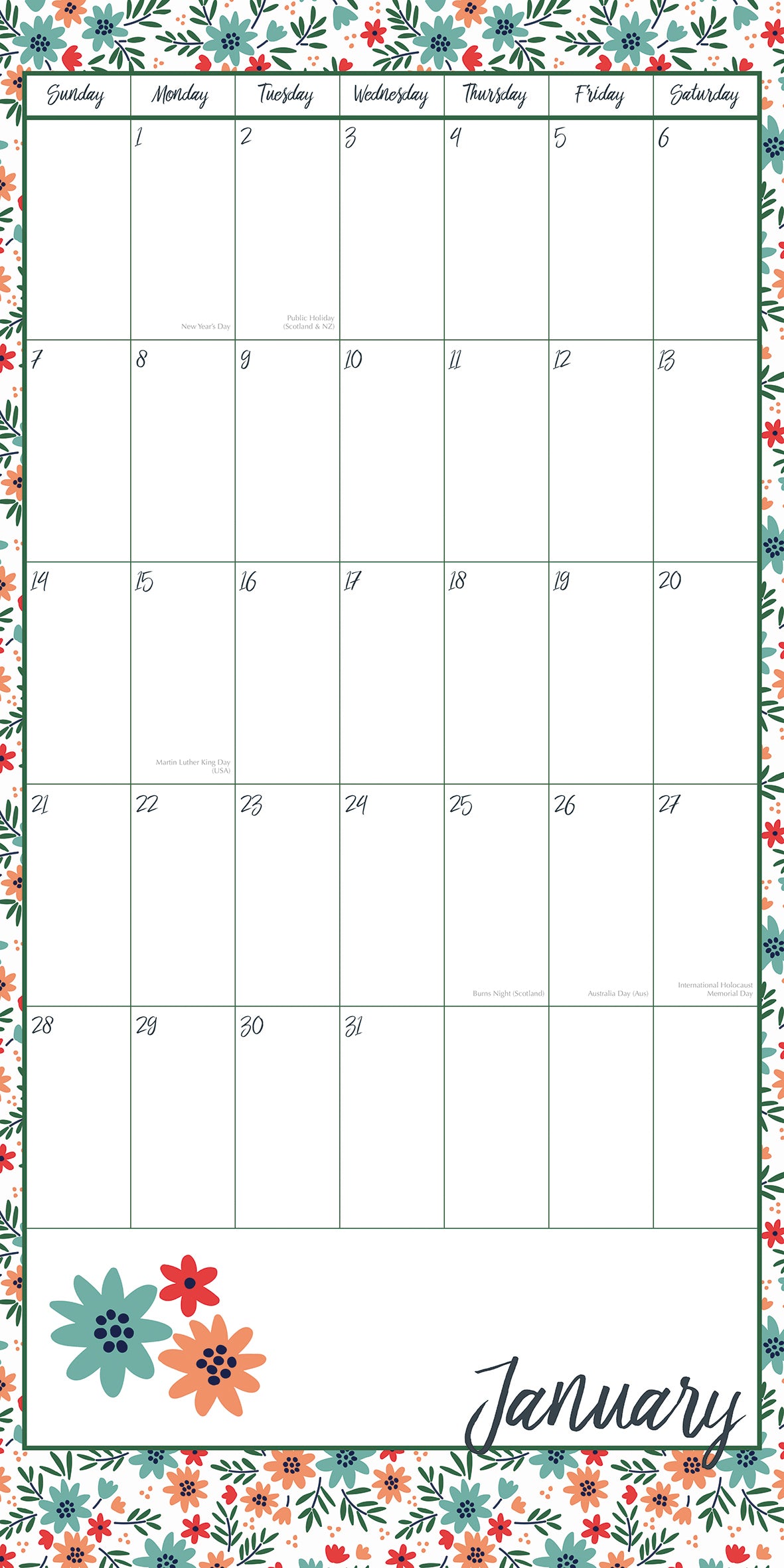 Mum's Organiser 2024 Square Wall Calendar 16 Months School Planner New Year Gift