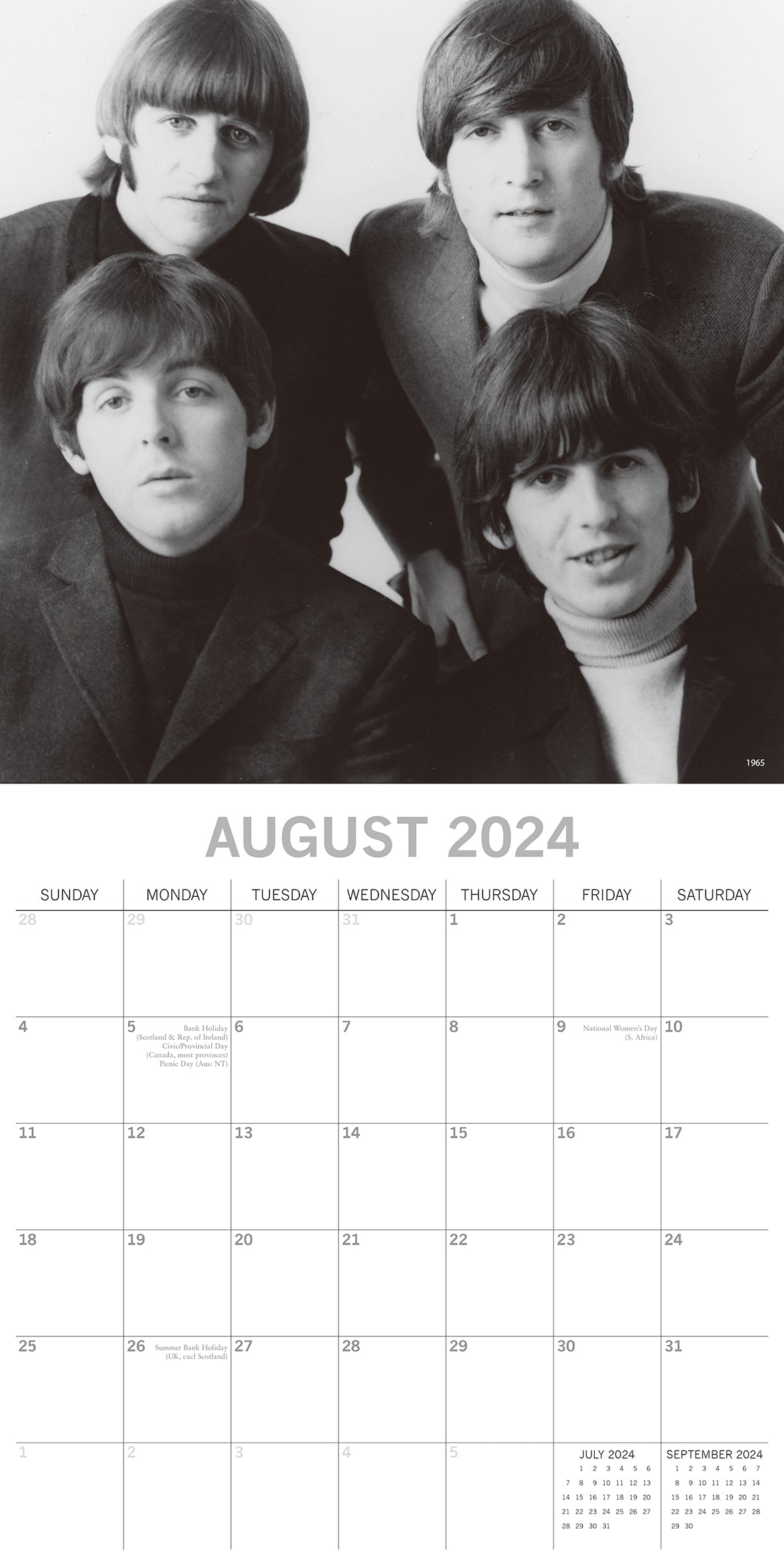The Beatles - 2024 Square Wall Calendar 16 Month Planner Christmas New Year Gift