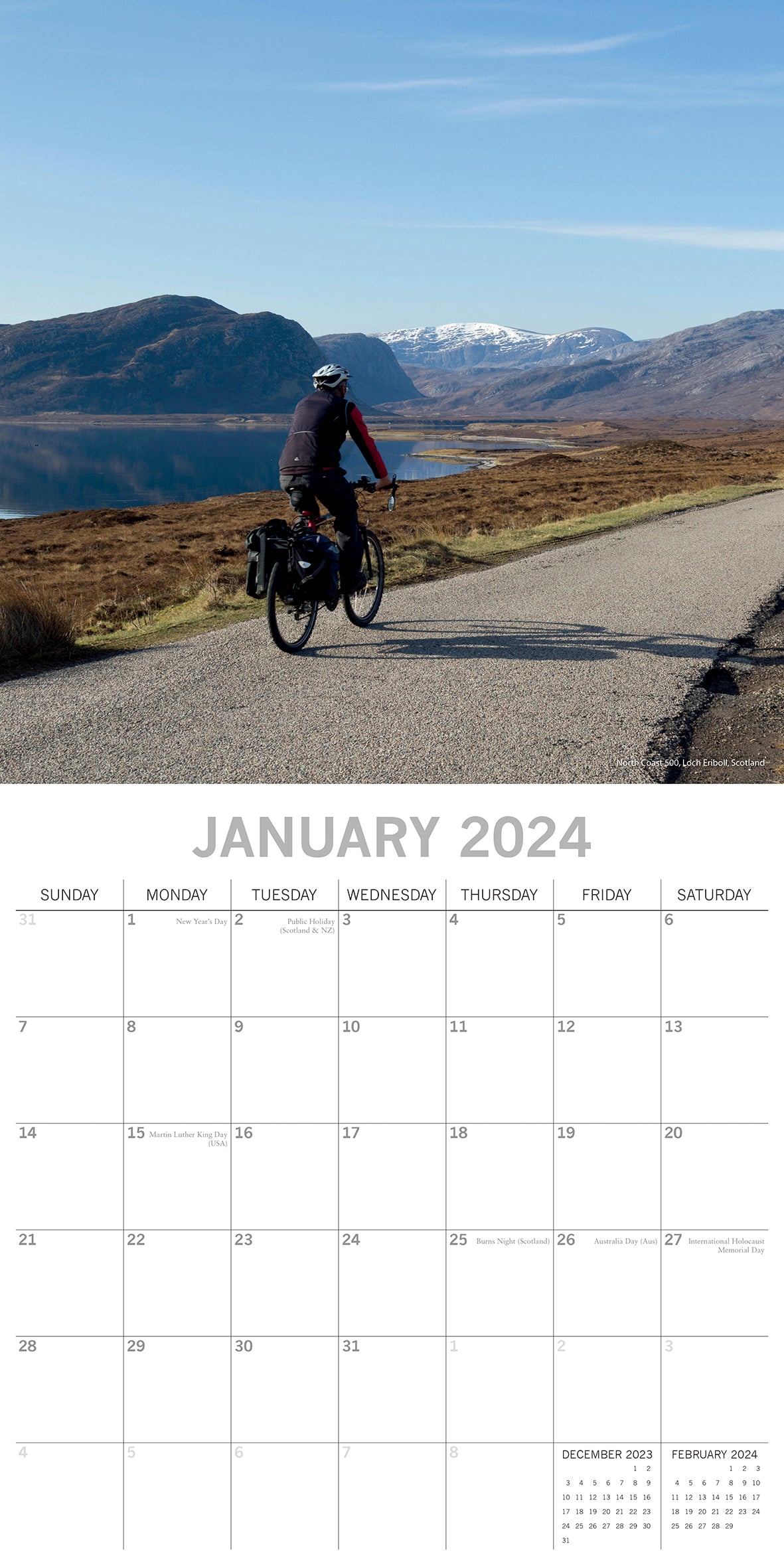 Cycling - 2024 Square Wall Calendar 16 Months Lifestyle Planner New Year Gift