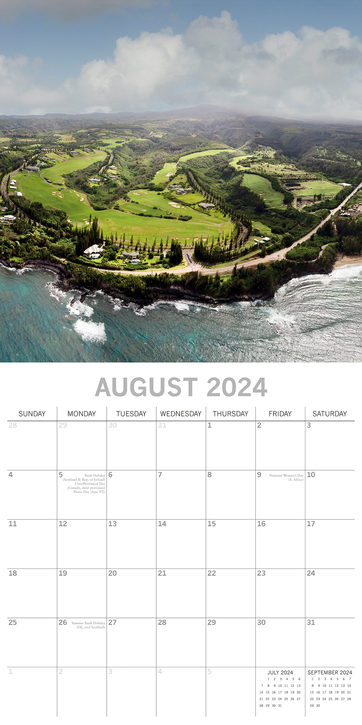 The World of Golf - 2024 Square Wall Calendar 16 Months Lifestyle Planner Gift