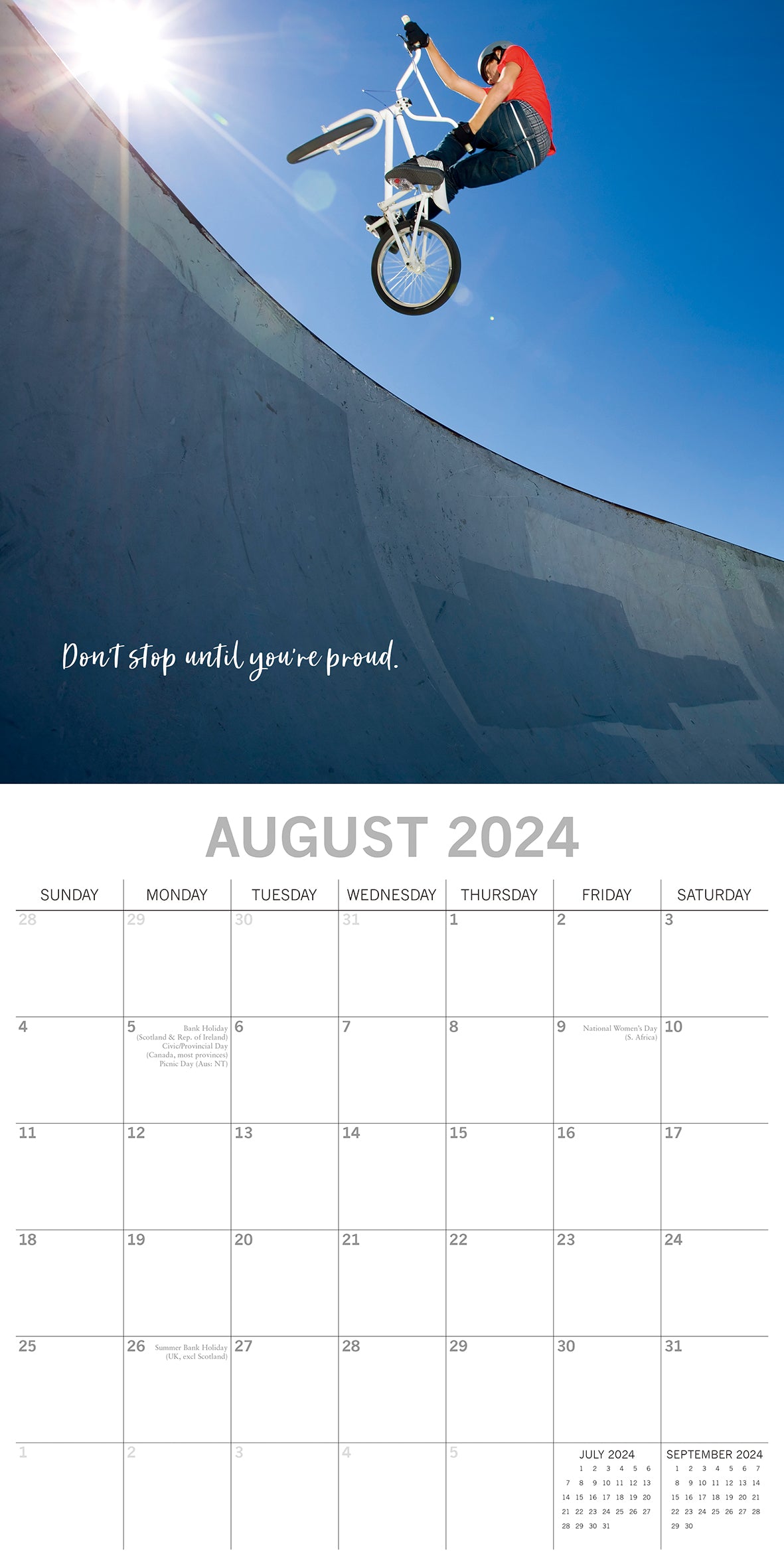 Motivation - 2024 Square Wall Calendar 16 Months Planner Christmas New Year Gift