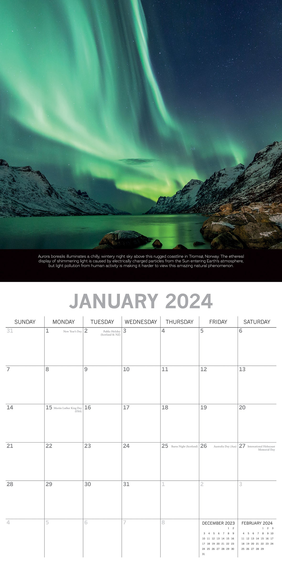 Save the Planet - 2024 Square Wall Calendar 16 Months Planner Xmas New Year Gift