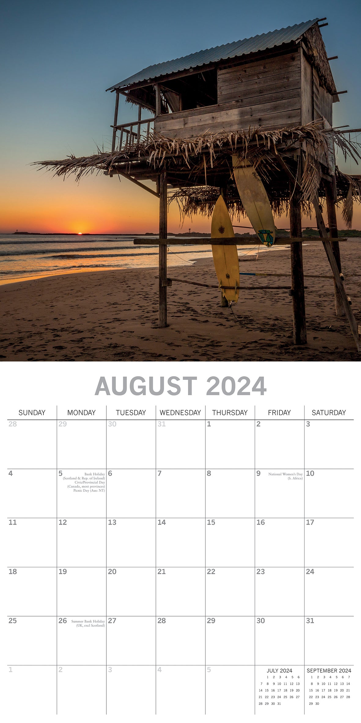 Sunsets - 2024 Square Wall Calendar 16 Months Premium Planner Xmas New Year Gift