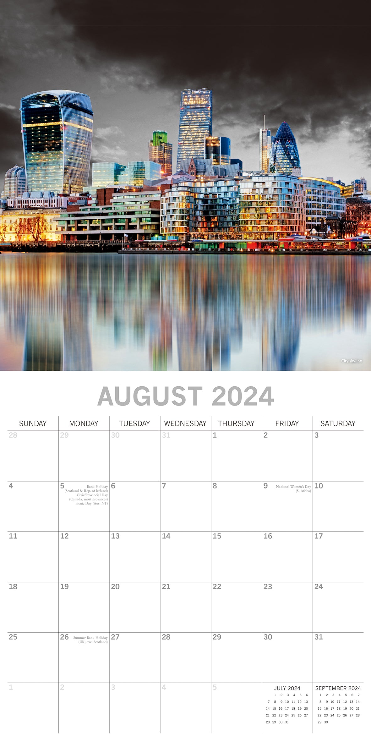 London Limelight - 2024 Square Wall Calendar 16 Months Planner New Year Gift