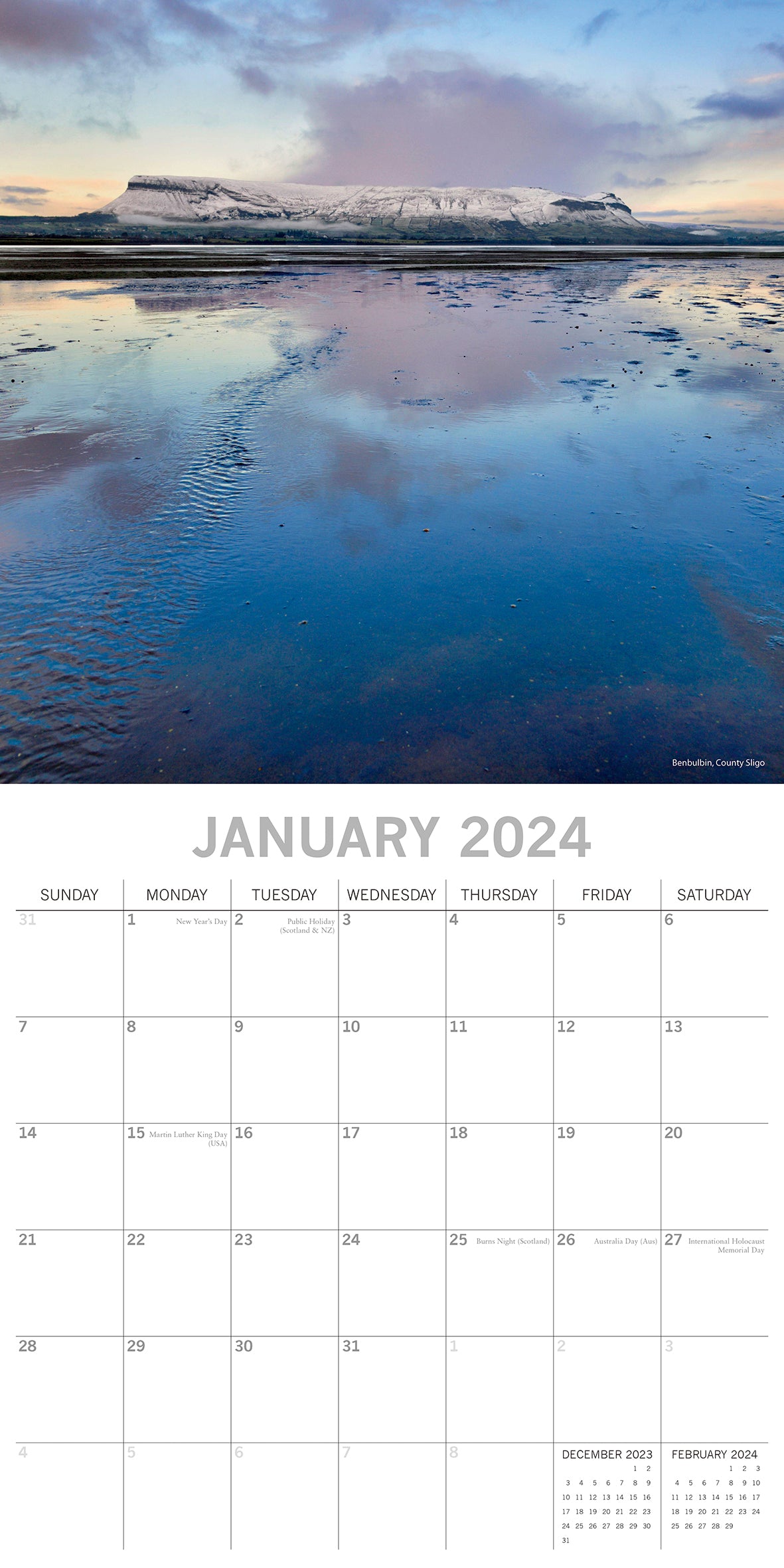 The Wild Atlantic Way - 2024 Square Wall Calendar 16 Month Planner New Year Gift