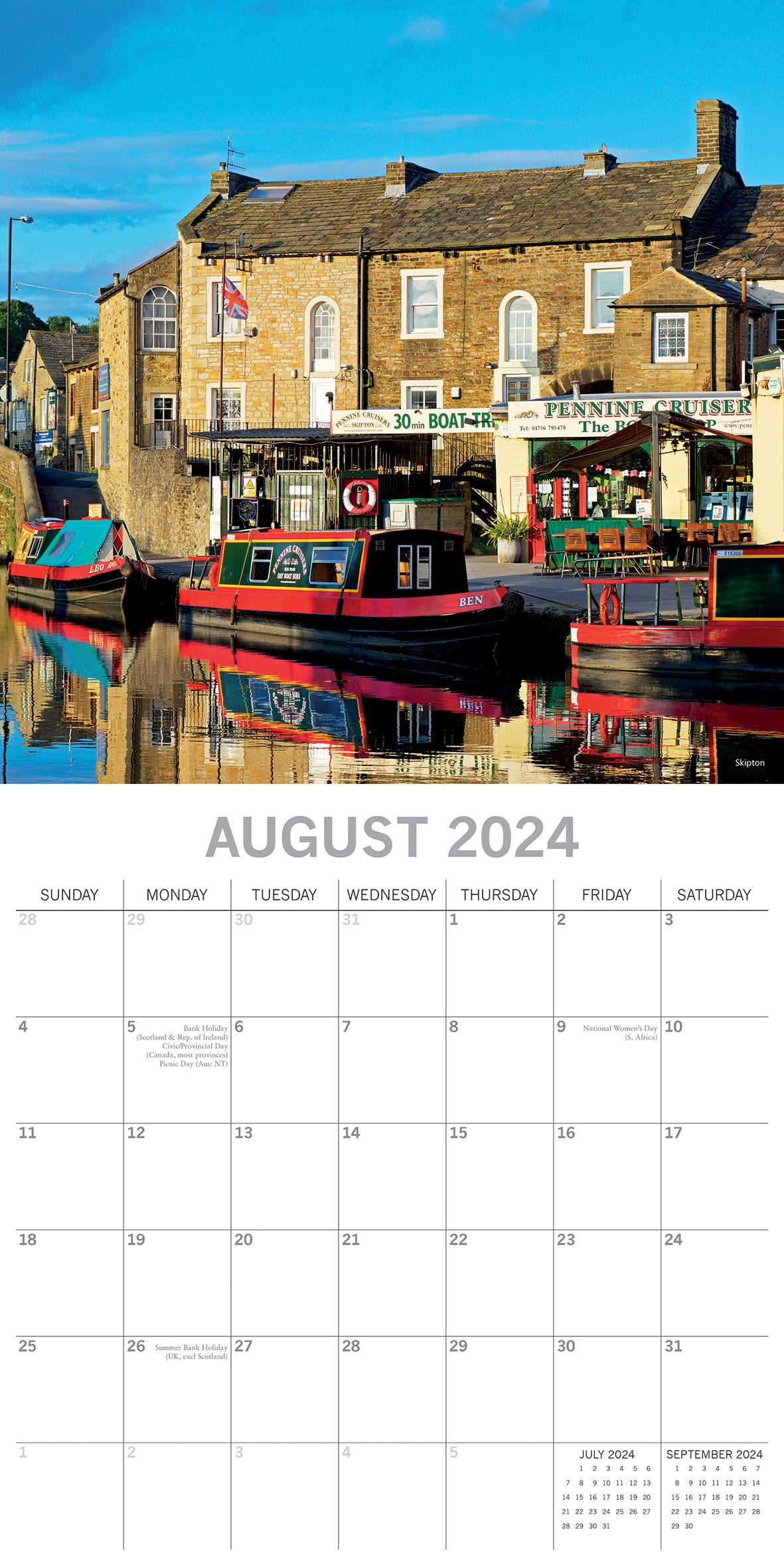 North Yorkshire - 2024 Square Wall Calendar 16 Months Planner Xmas New Year Gift