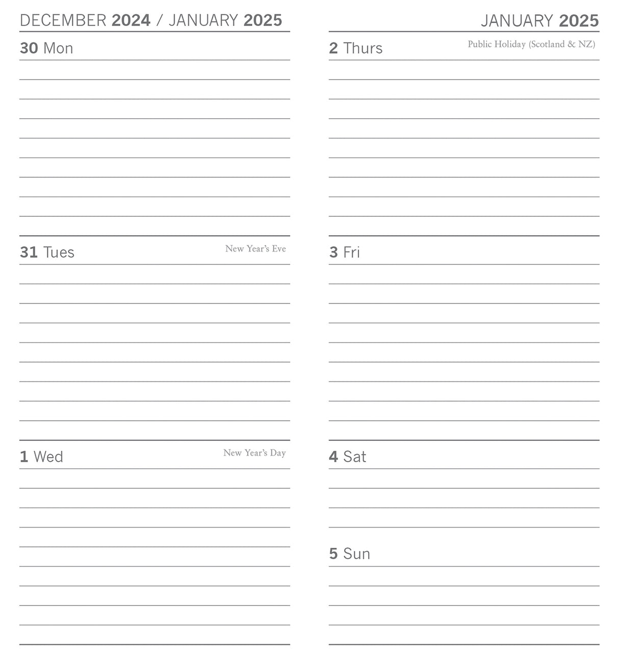 Cotton Grass - 2025 Flexi Pocket Diary Premium Planner Christmas New Year Gift