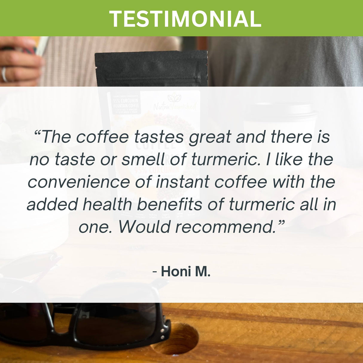 Instant Coffee with 95% Pure Organic Curcumin - Turmeric Extract Powder (1,000mg) - 120g