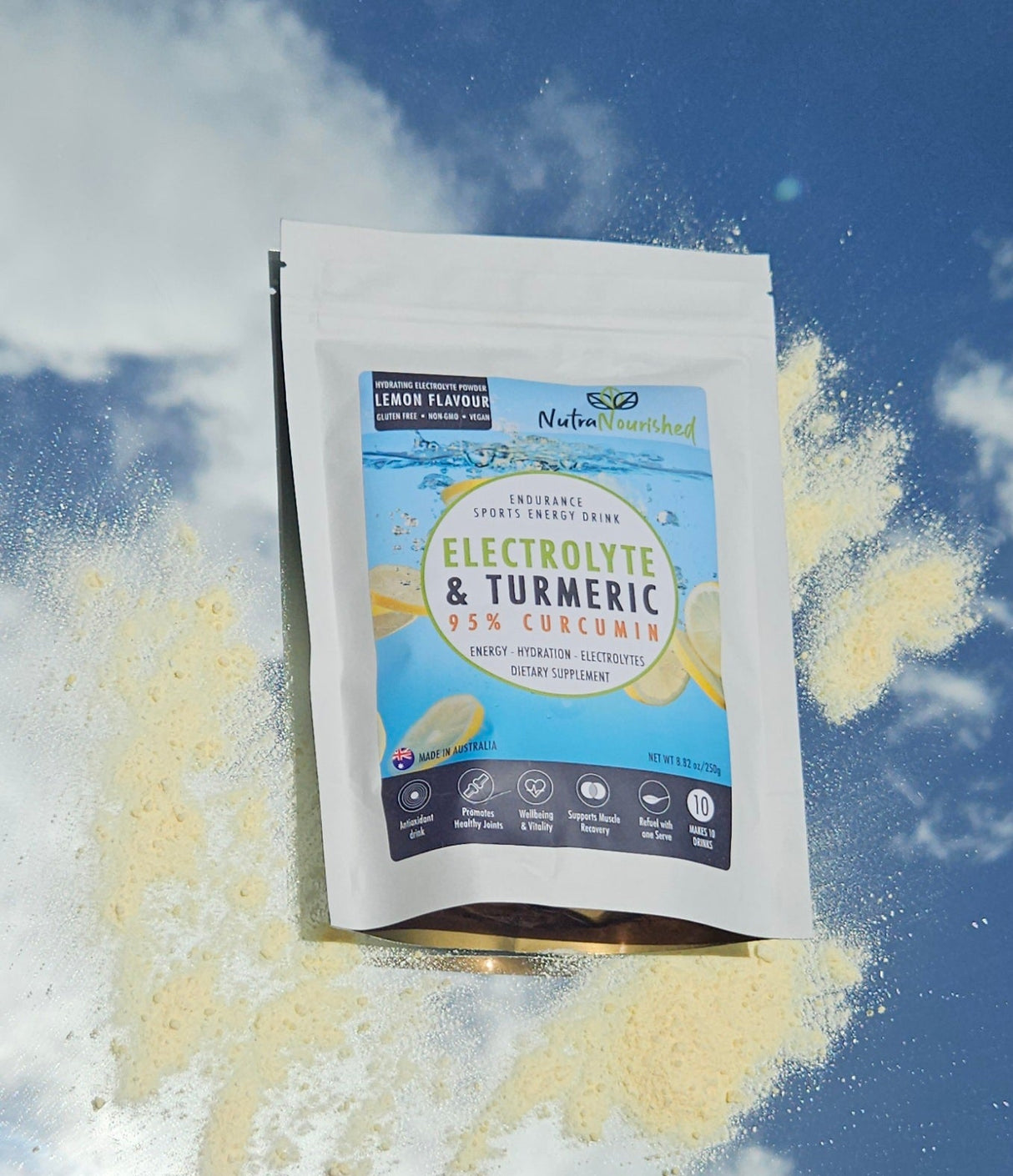 Electrolyte Powder & 95% Pure Organic Curcumin - Lemon Flavour, 250g