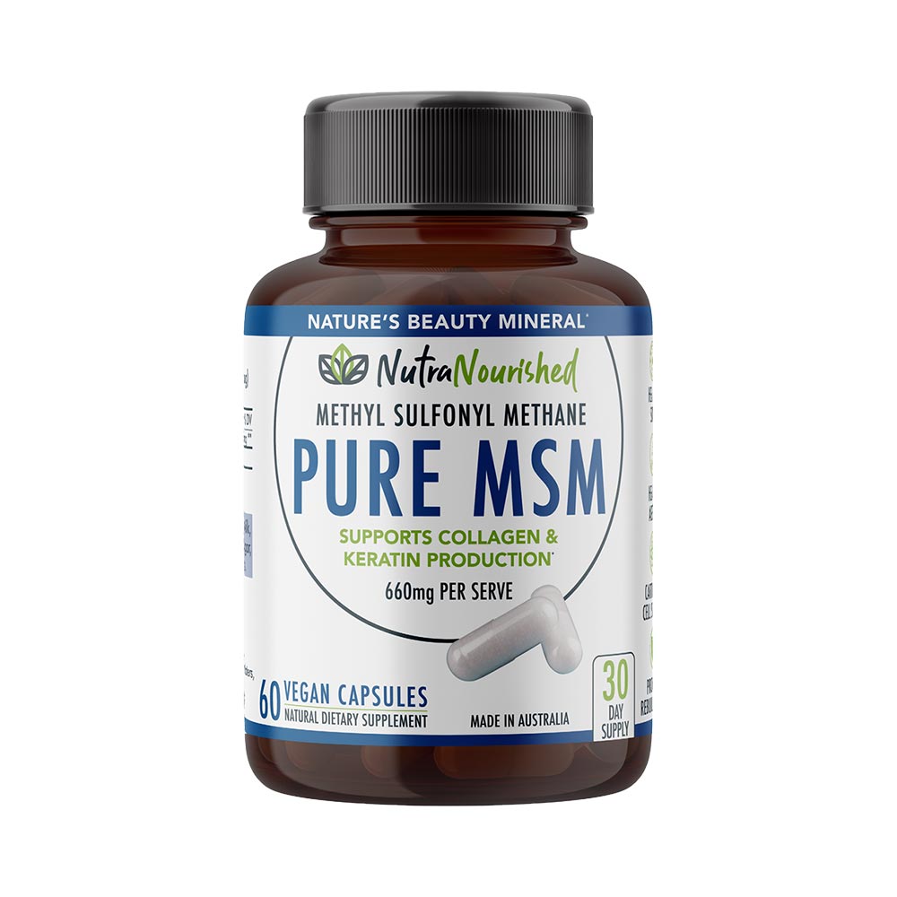 Pure MSM Capsules - Methyl Sulfonyl Methane - (660mg), 60 Vegan Capsules/1 Month