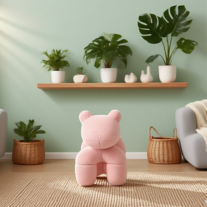 Lamb Stool Chair Pink