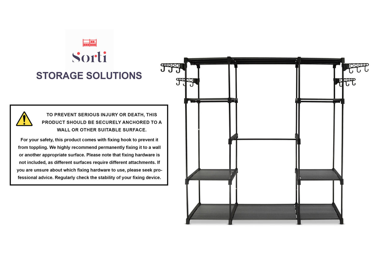 Sorti Freestanding Portable Closet Metal Wardrobe Garment Rack Hanger
