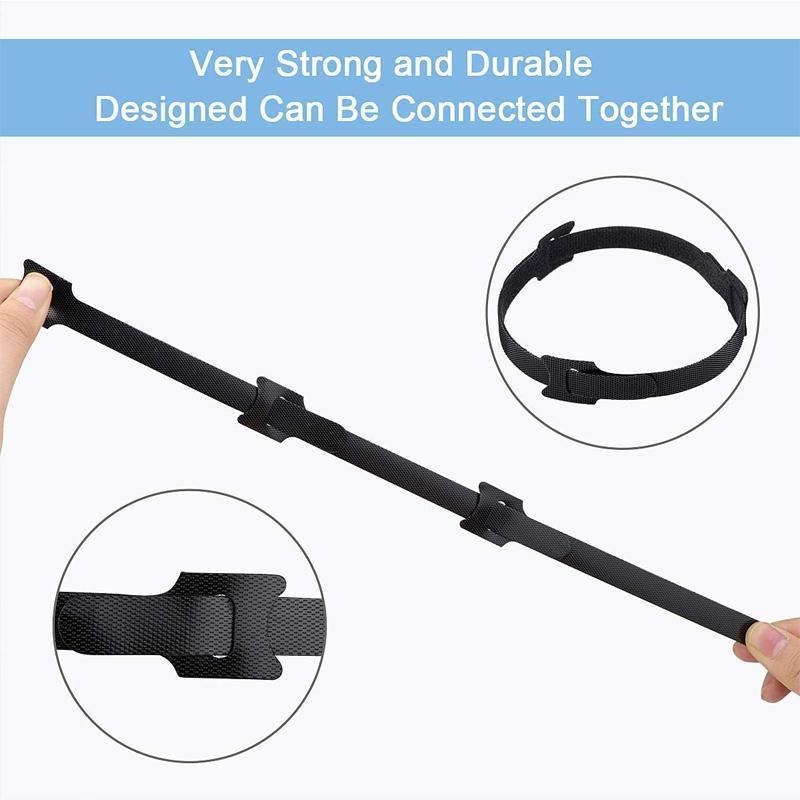 100PCS Reusable Cable Tie Nylon Hook Loop Strap Cord Ties PC TV Organiser - Colourful-100PCS