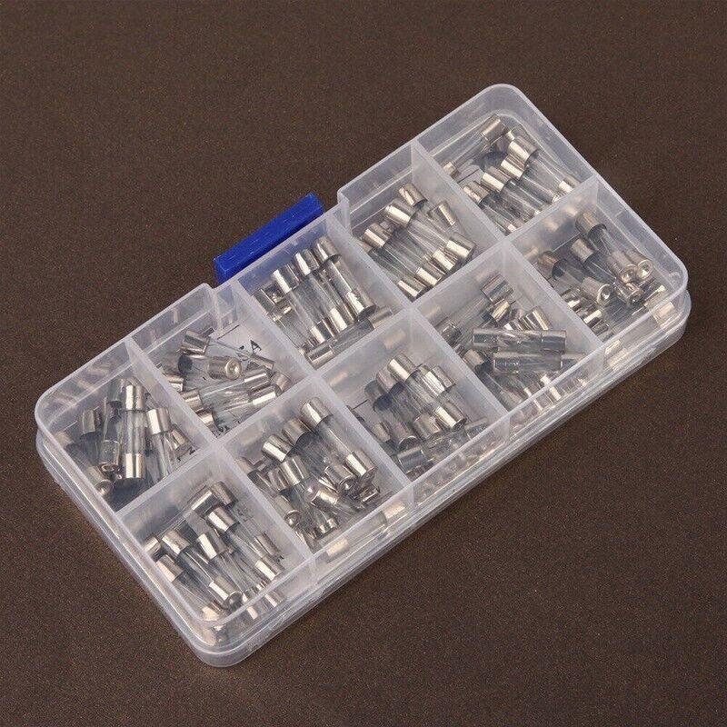100Pcs Fast-Blow Glass Tube Fuses 5 x 20mm Quick Blow Assortment Kit