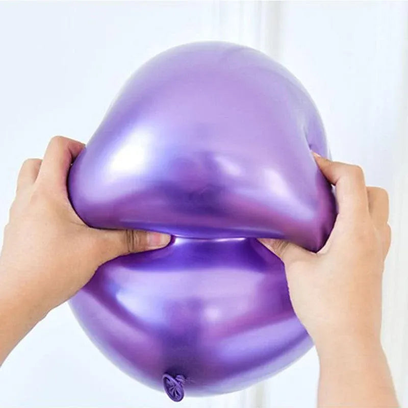10pcs 25cm Chrome Metallic Balloons for Party Decoration Helium Thick Latex - Gold