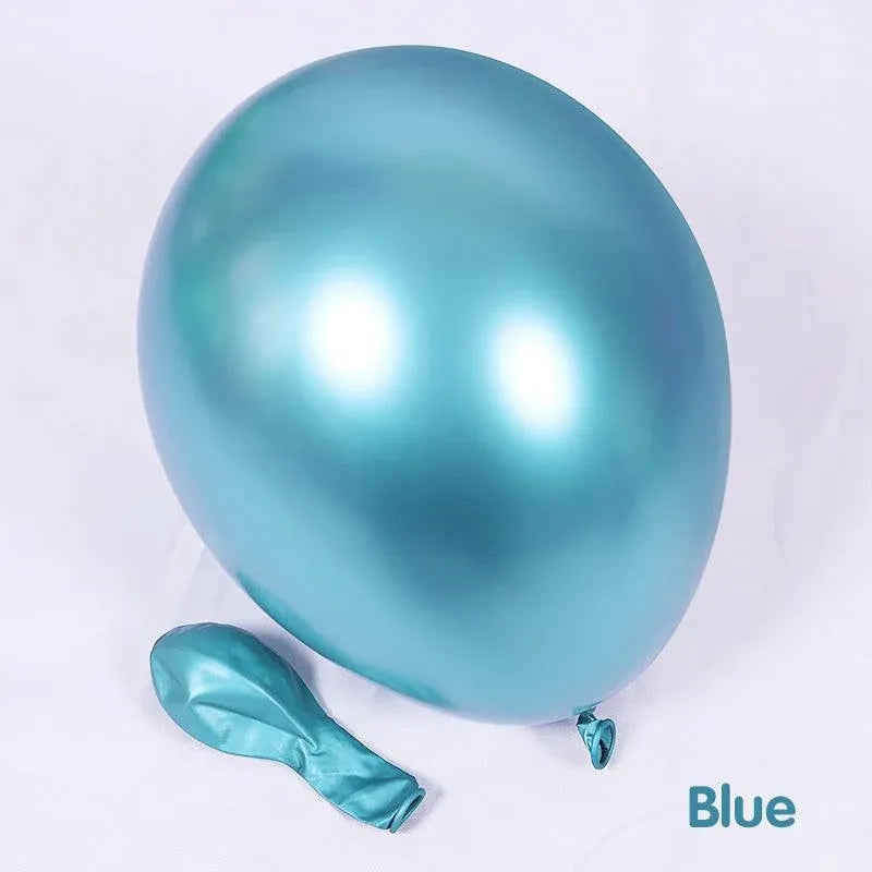10pcs 25cm Chrome Metallic Balloons for Party Decoration Helium Thick Latex - Gold