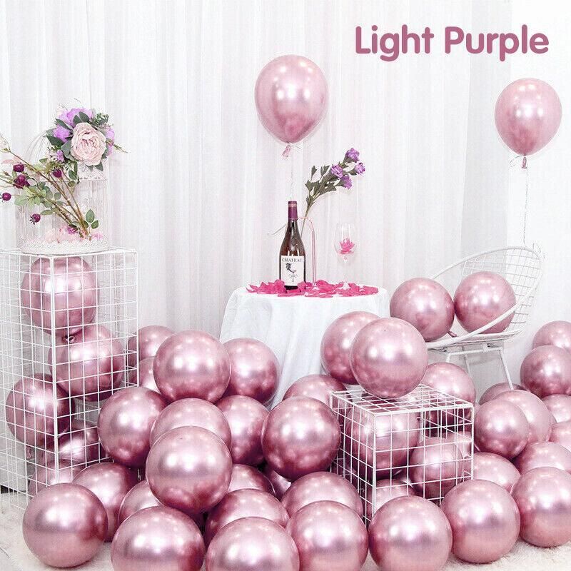 10pcs 25cm Chrome Metallic Balloons for Party Decoration Helium Thick Latex - Gold