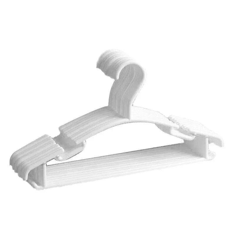 10pcs Small Plastic Clothes Hangers Mini Coat Hanger Set for Wardrobe Storage - White