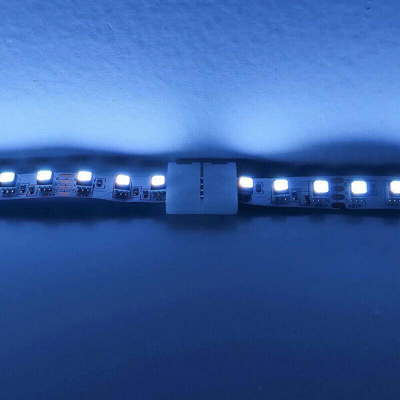 10Mm 4-Pin RGB Connector Clips for 5050 LED Strips - No Soldering