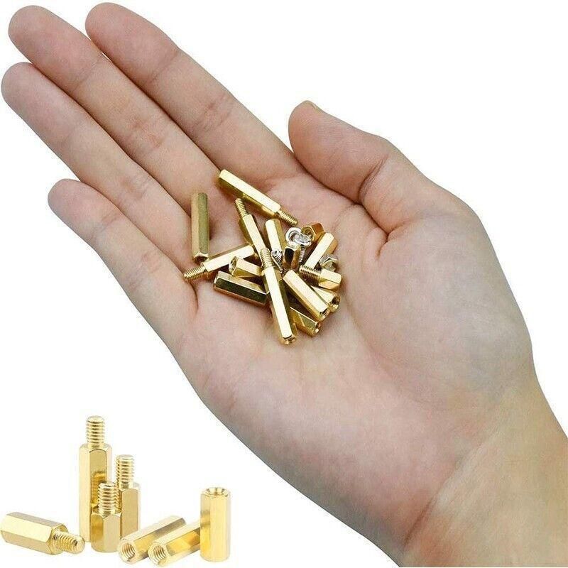 120PCS Nut Assortment Screws M3 Brass Spacer Hex Nut Assortment for PCB