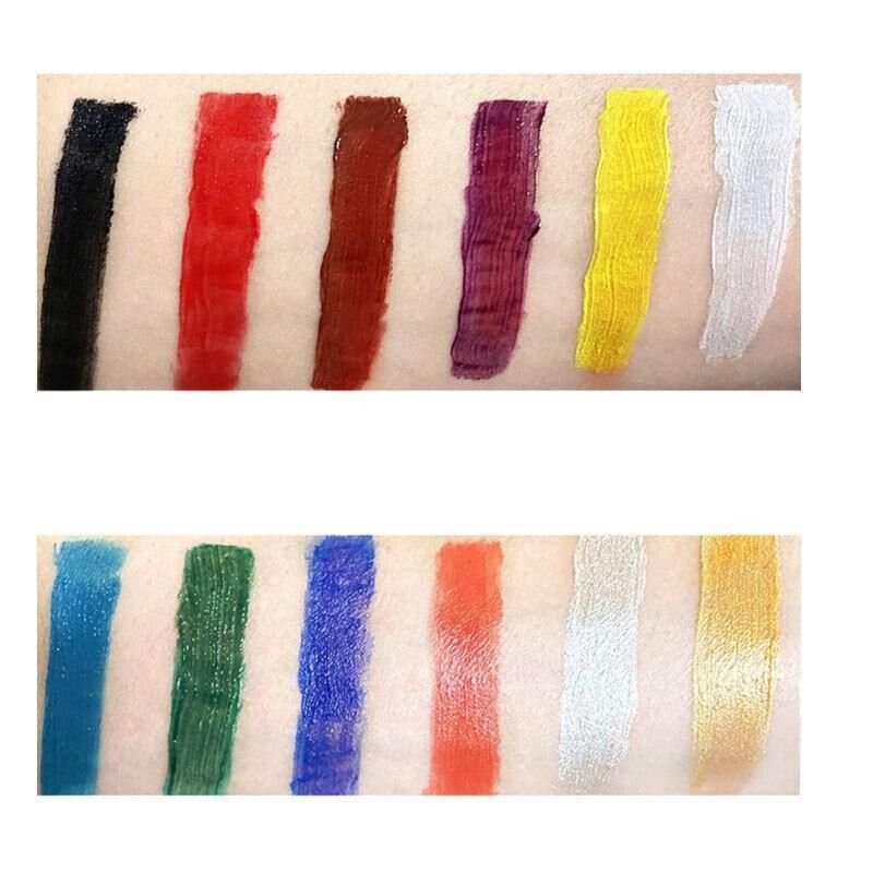 Face Body Paint Set 12 Colours with Brushes - Water Based Makeup for Party Festival Art