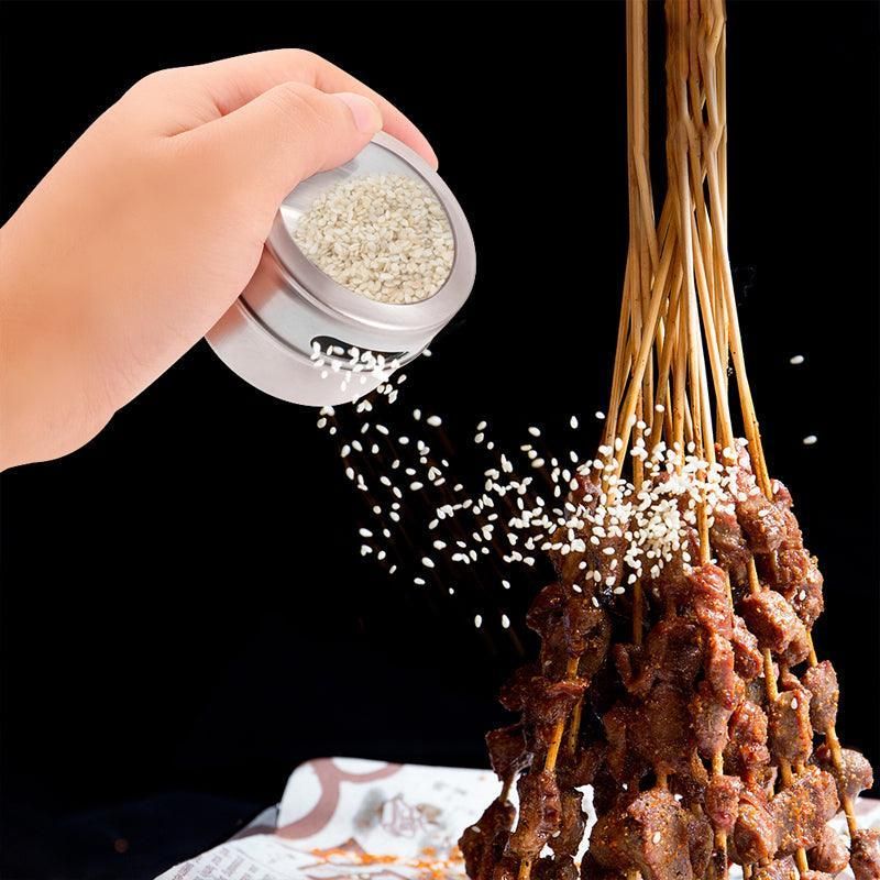 12PCS Magnetic Stainless Steel Spice Containers with Clear Lids for Kitchen Storage