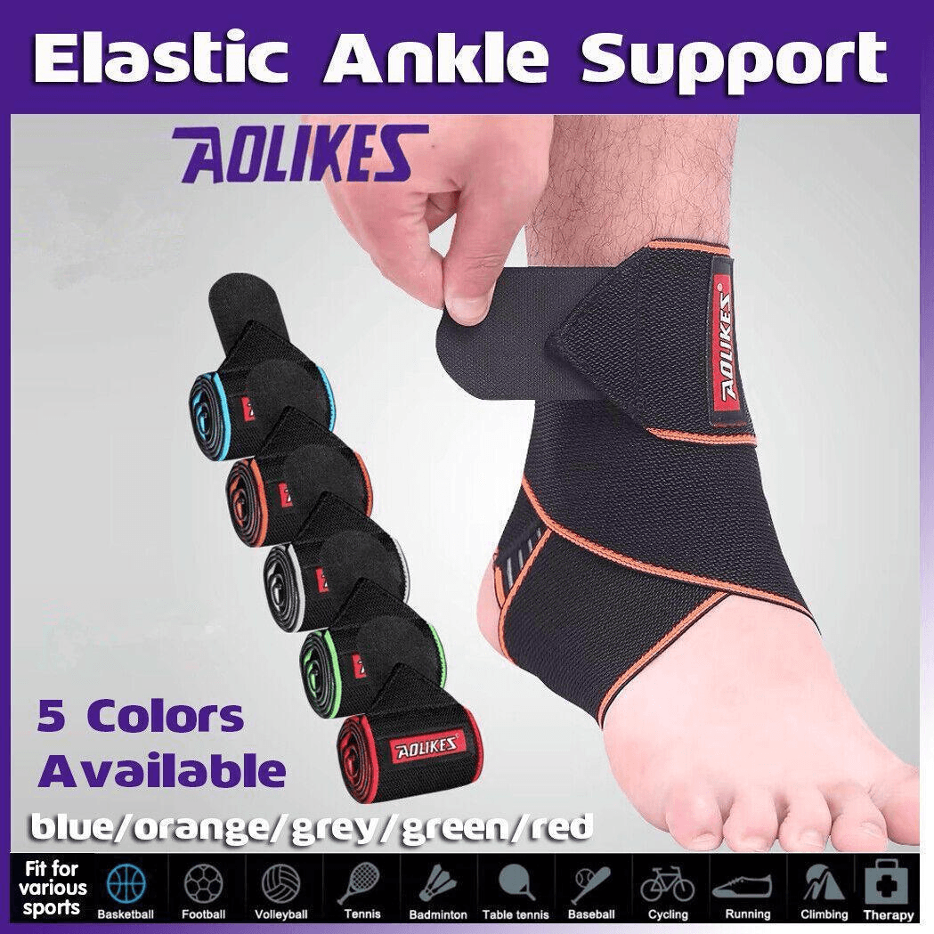Aolikes Ankle Brace Support Compression Elastic Foot Wrap Protector Sport Au - Red 1 Unit