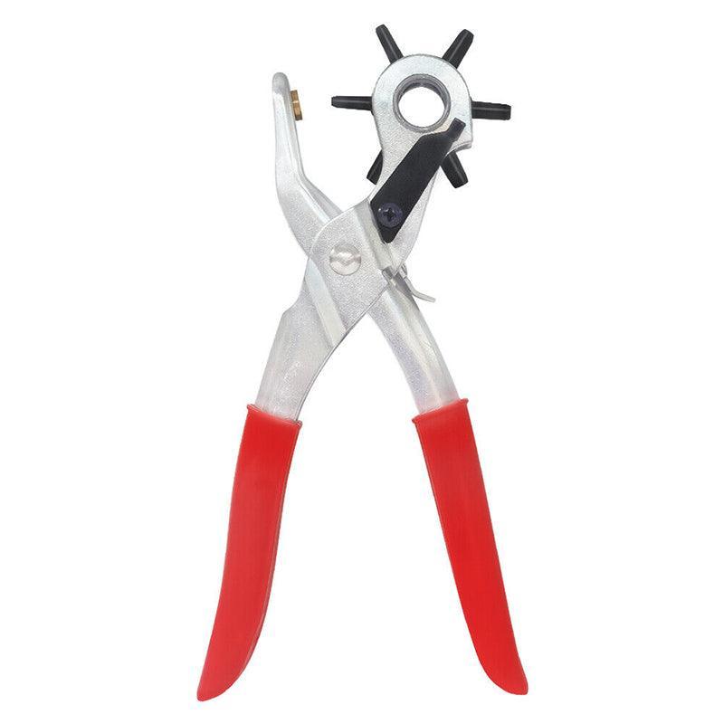 Rotating Leather Hole Punch Plier 2-4.5mm 6 Size for Belt Strap Card Craft