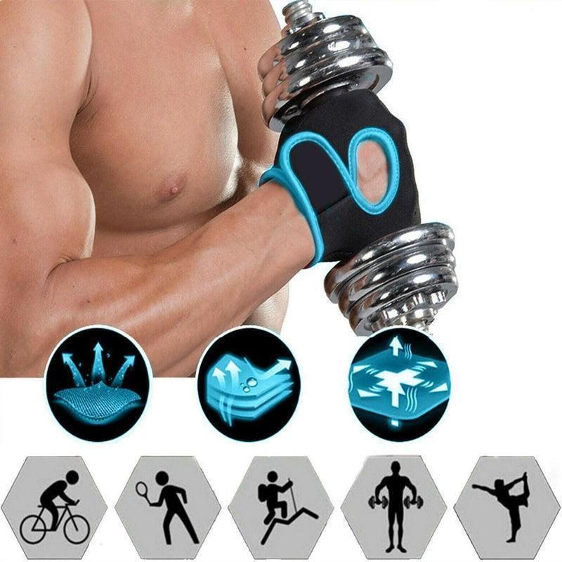 M Size Sports Gloves Weight Lifting Exercise Training Workout Bike Riding Men Women - Black+Pink